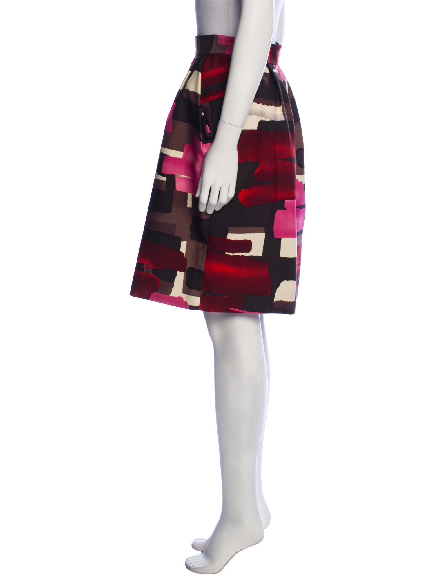 Lela Rose Silk Knee-Length Skirt