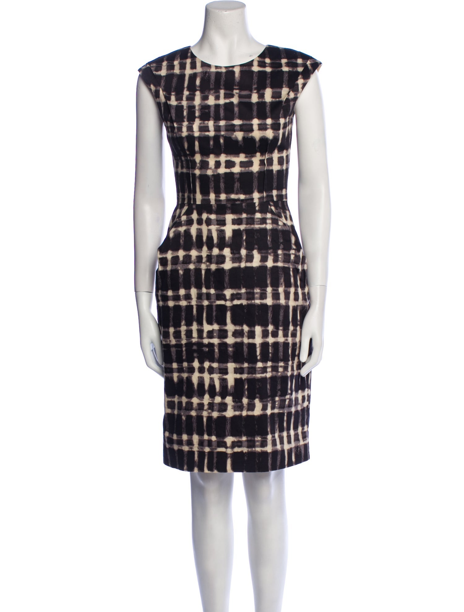 Lela Rose Plaid Print Knee-Length Dress