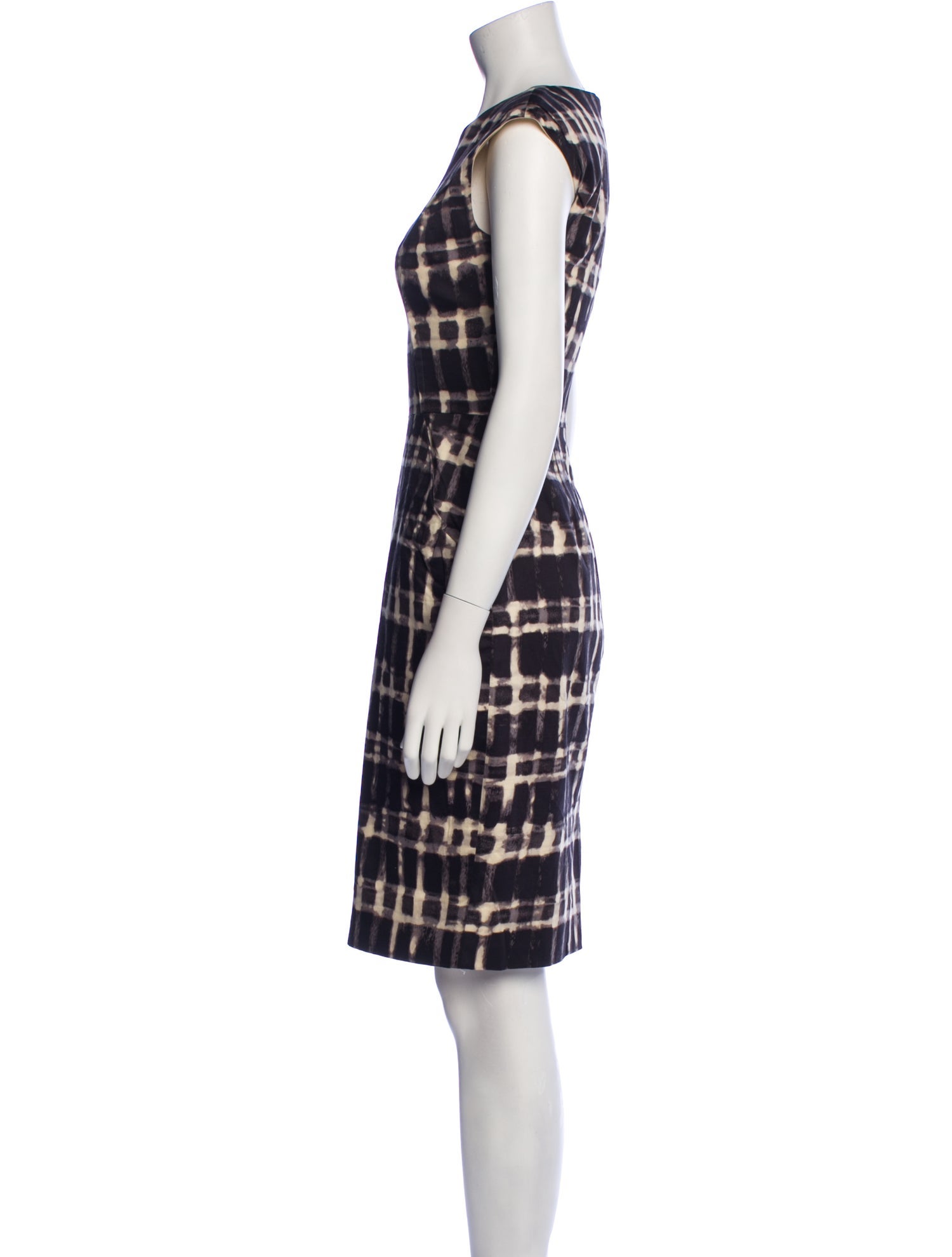 Lela Rose Plaid Print Knee-Length Dress