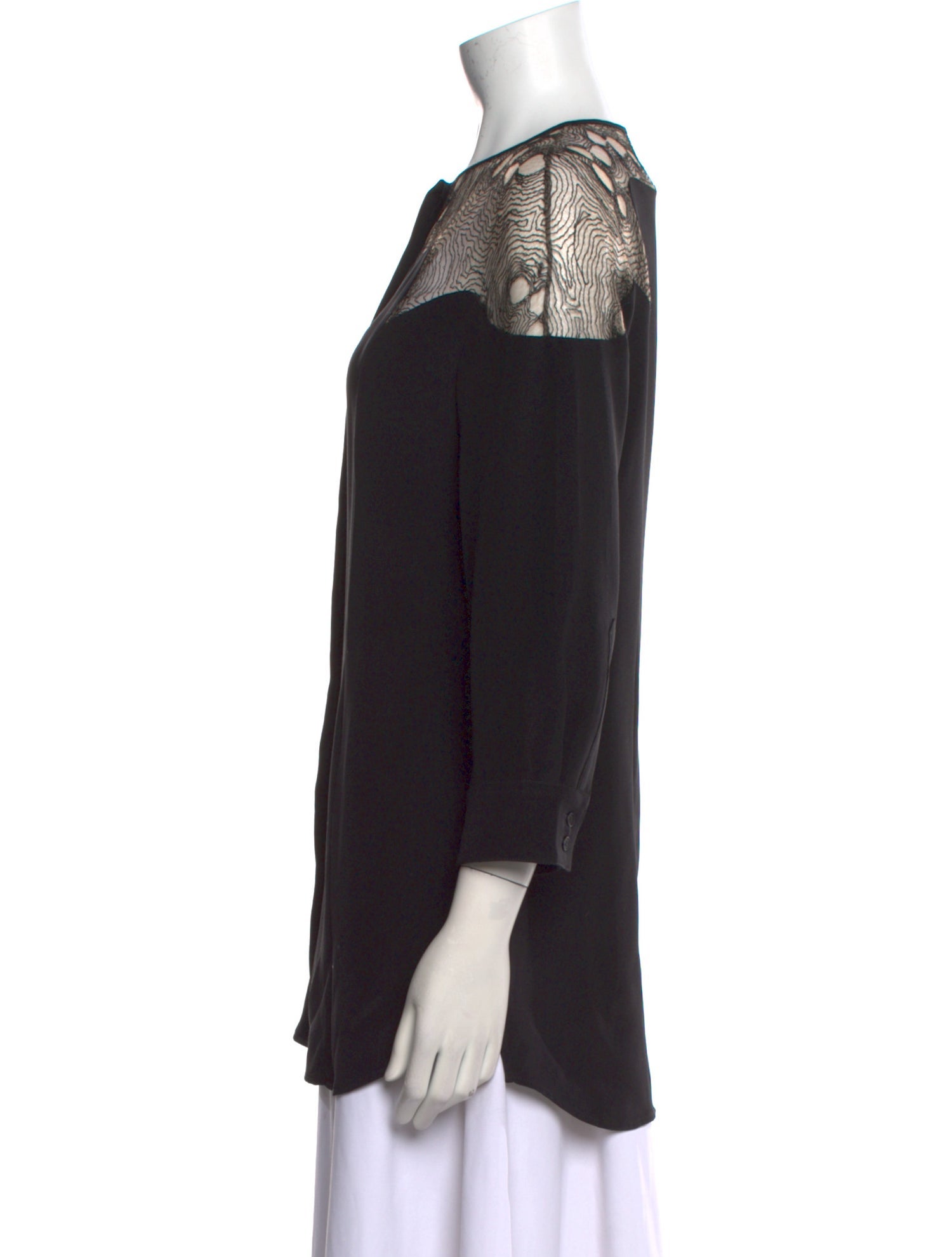 Lela Rose Nylon Crew Neck Tunic