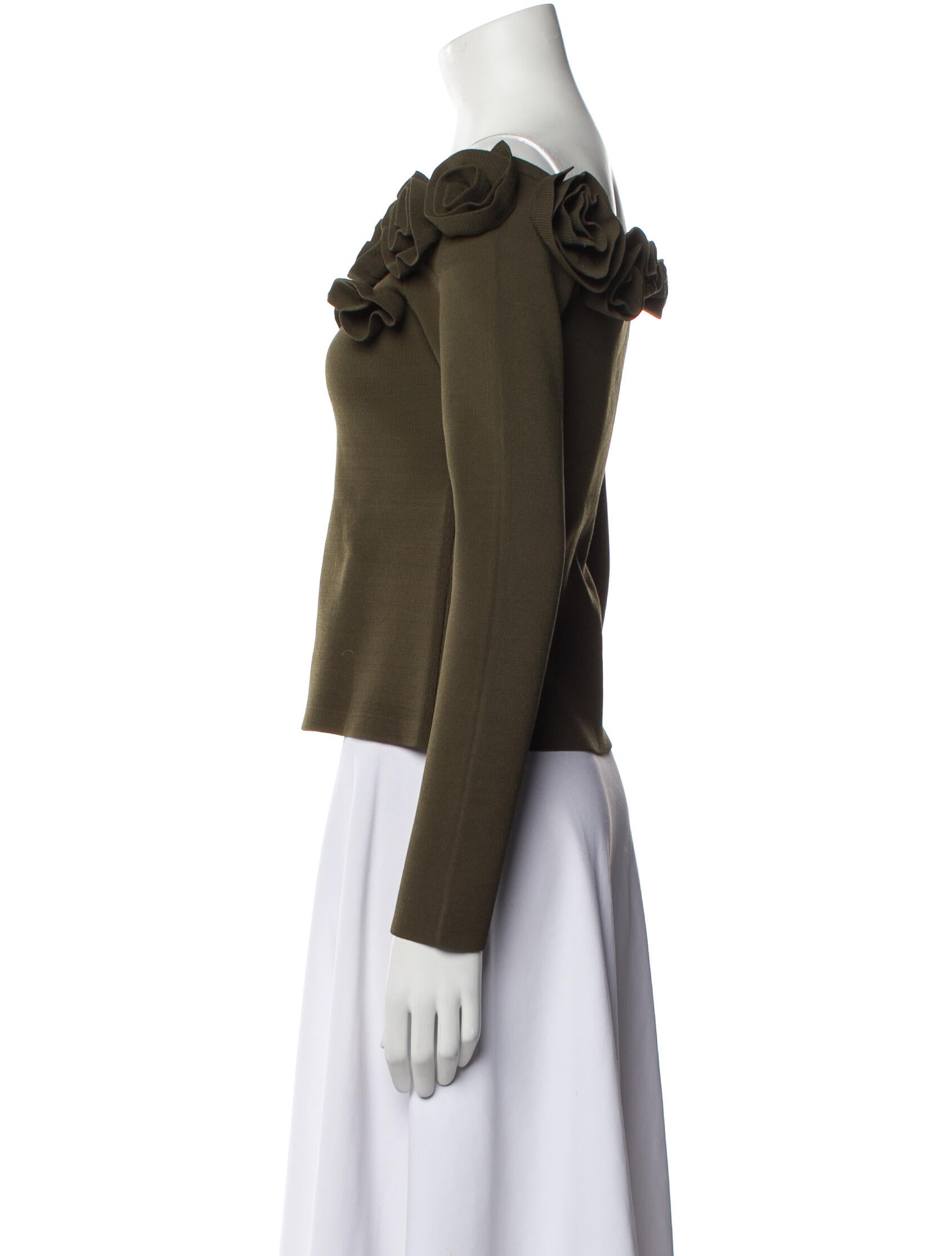 Lela Rose Off-The-Shoulder Long Sleeve Top w/ Tags