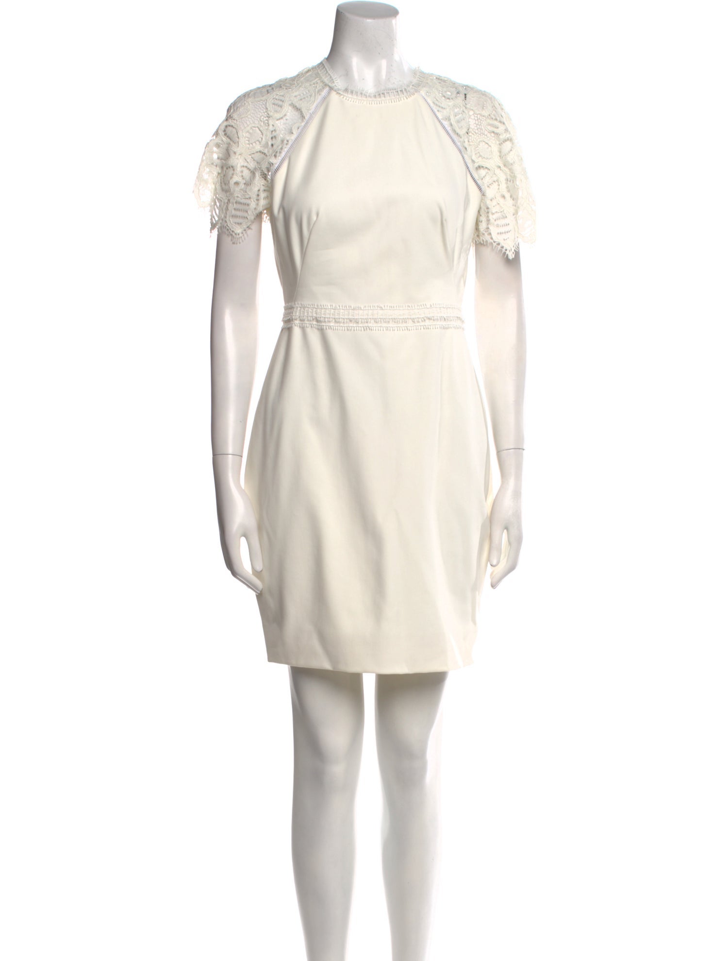 Lela Rose Crew Neck Mini Dress