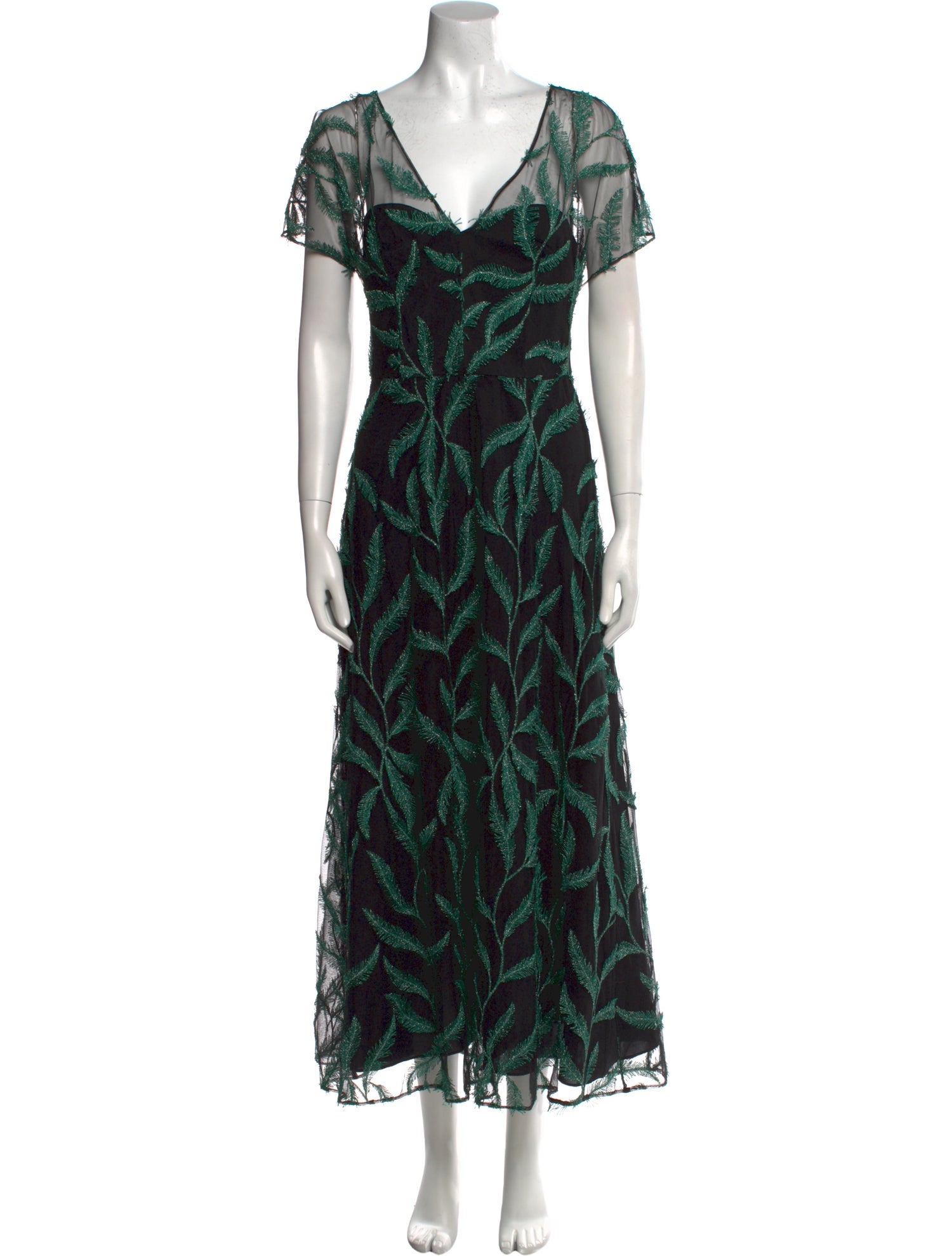 Lela Rose Printed Long Dress