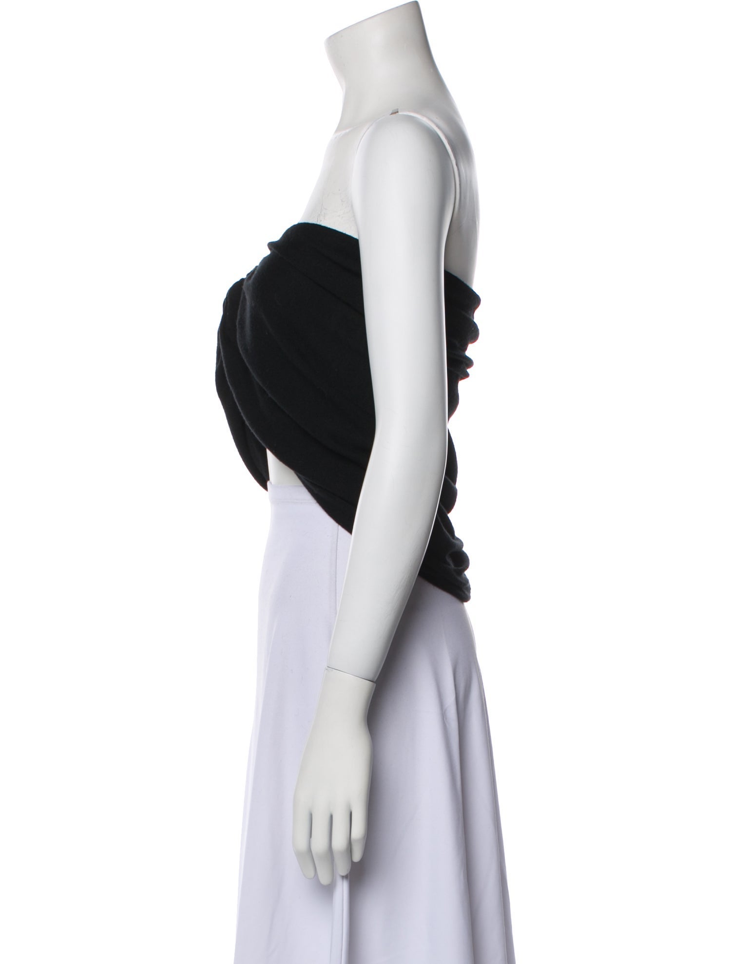 Lela Rose Merino Wool Strapless Crop Top