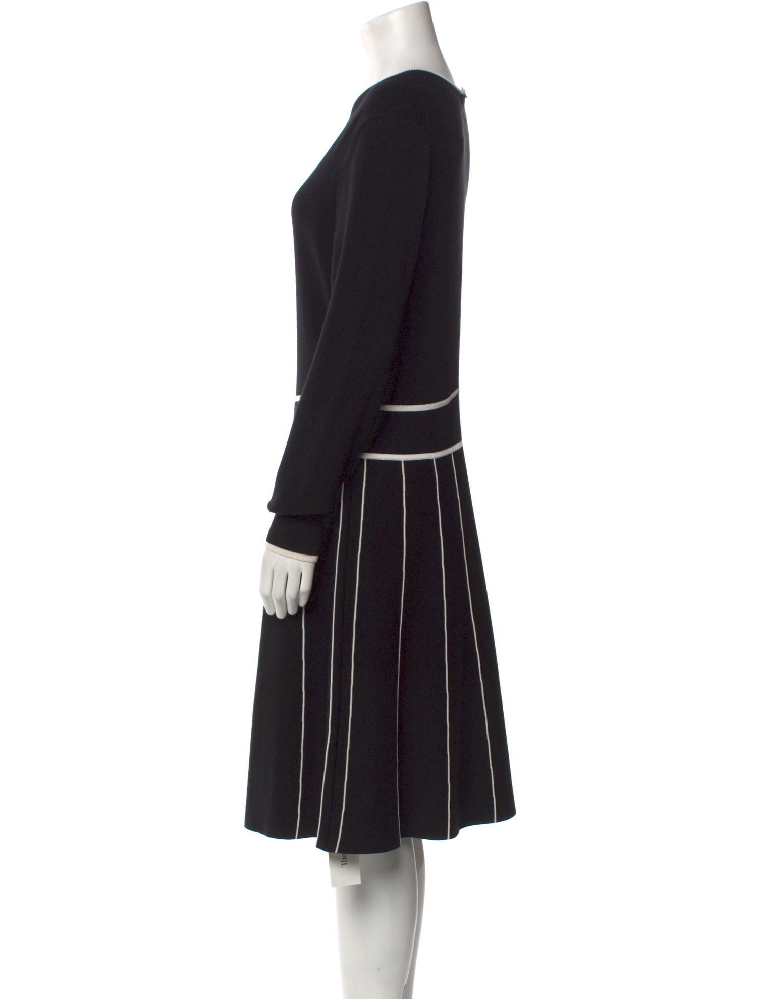 Lela Rose Striped Knee-Length Dress