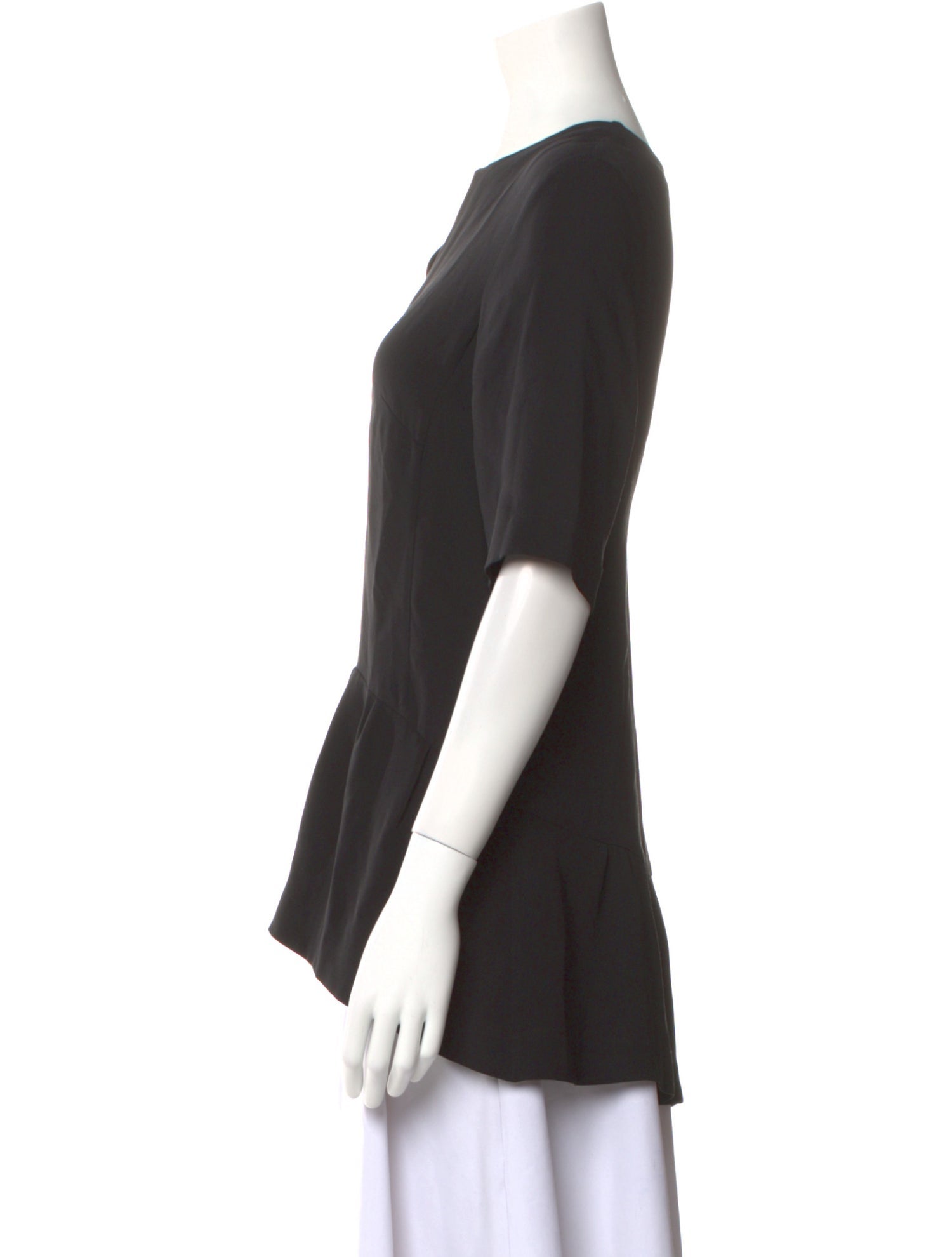 Lela Rose Silk V-Neck T-Shirt