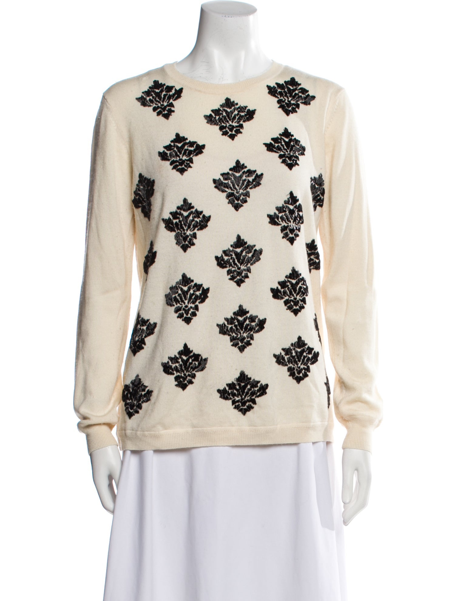 Lela Rose Wool Printed Sweater