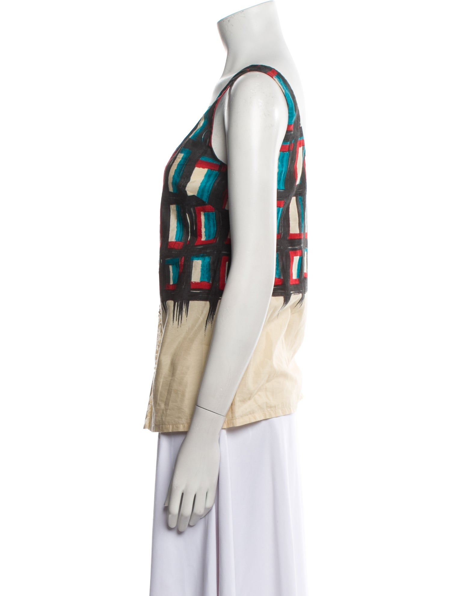 Lela Rose Printed Scoop Neck Top