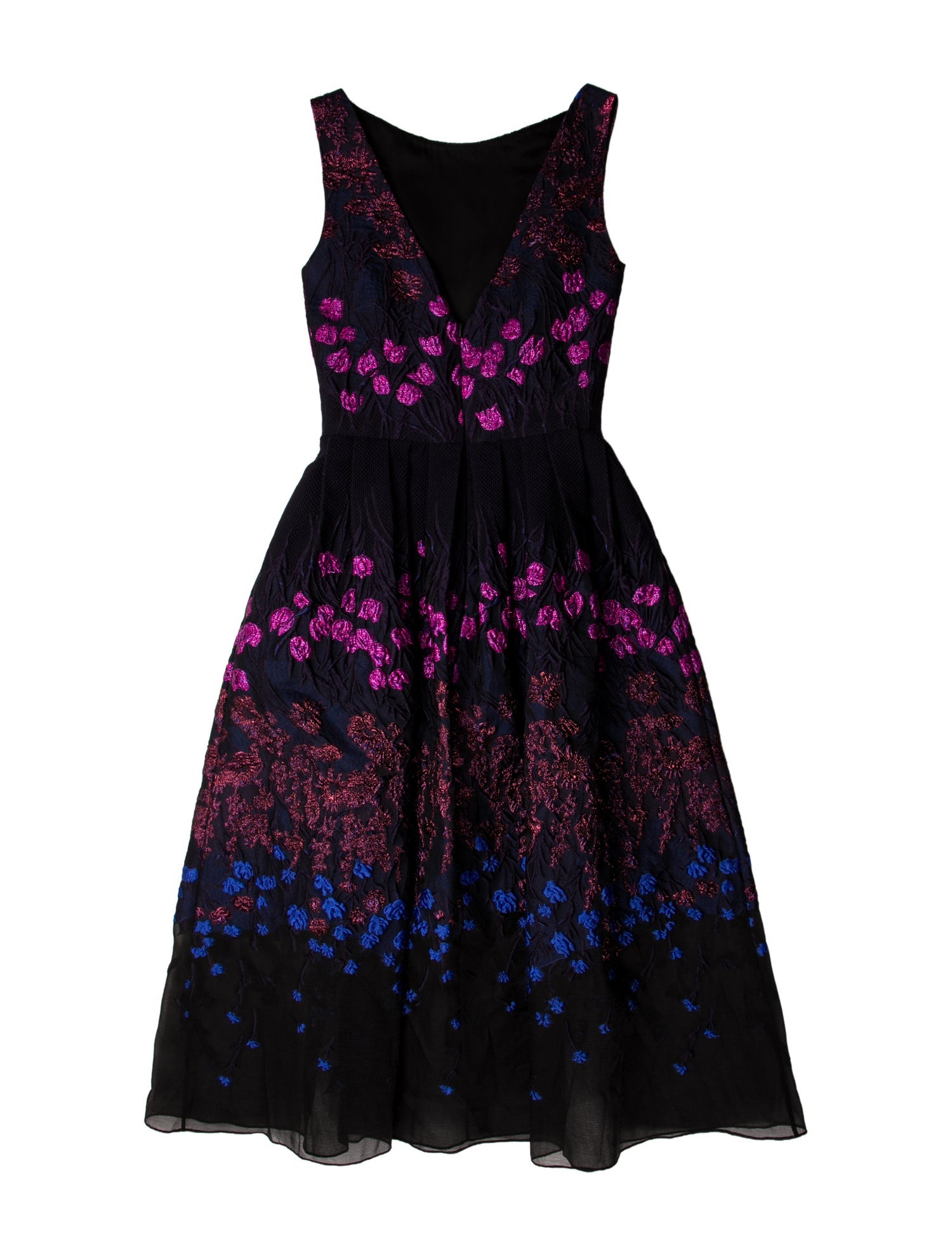 Lela Rose Bateau Neckline Midi Length Dress