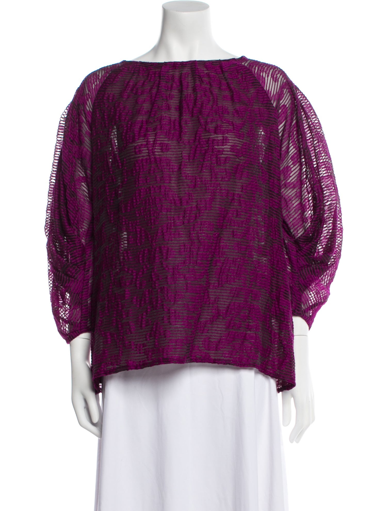 Lela Rose Wool Printed Blouse