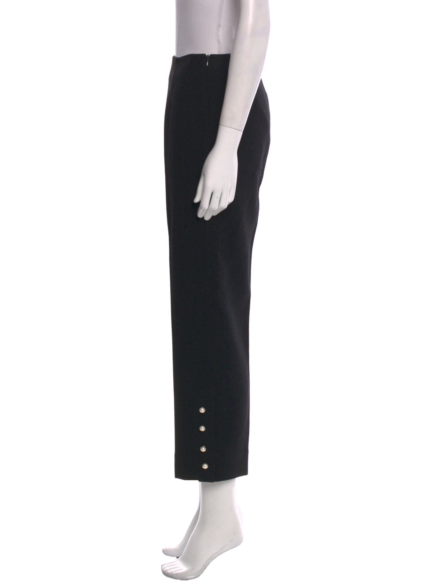 Lela Rose Wool Straight Leg Pants