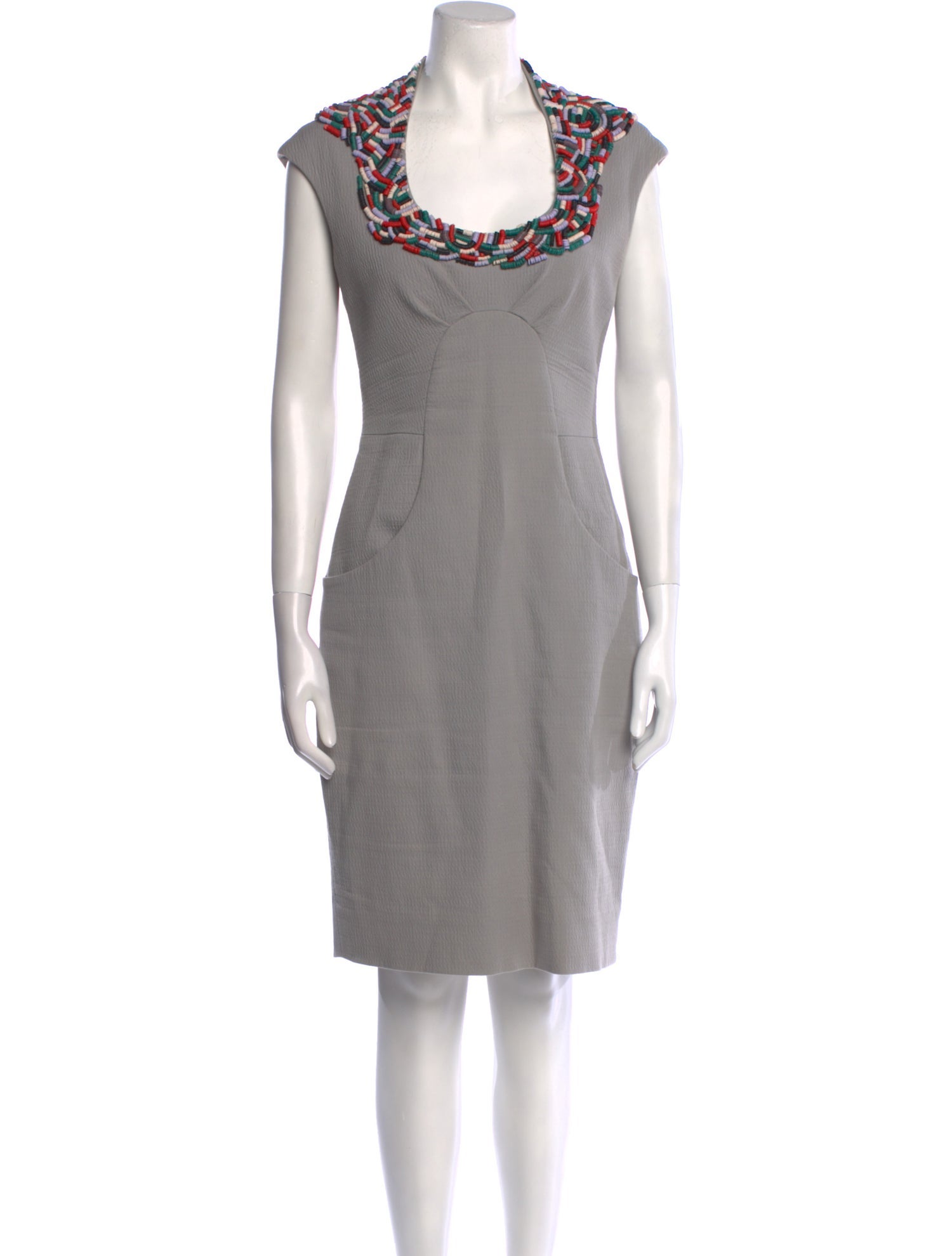 Lela Rose Scoop Neck Knee-Length Dress