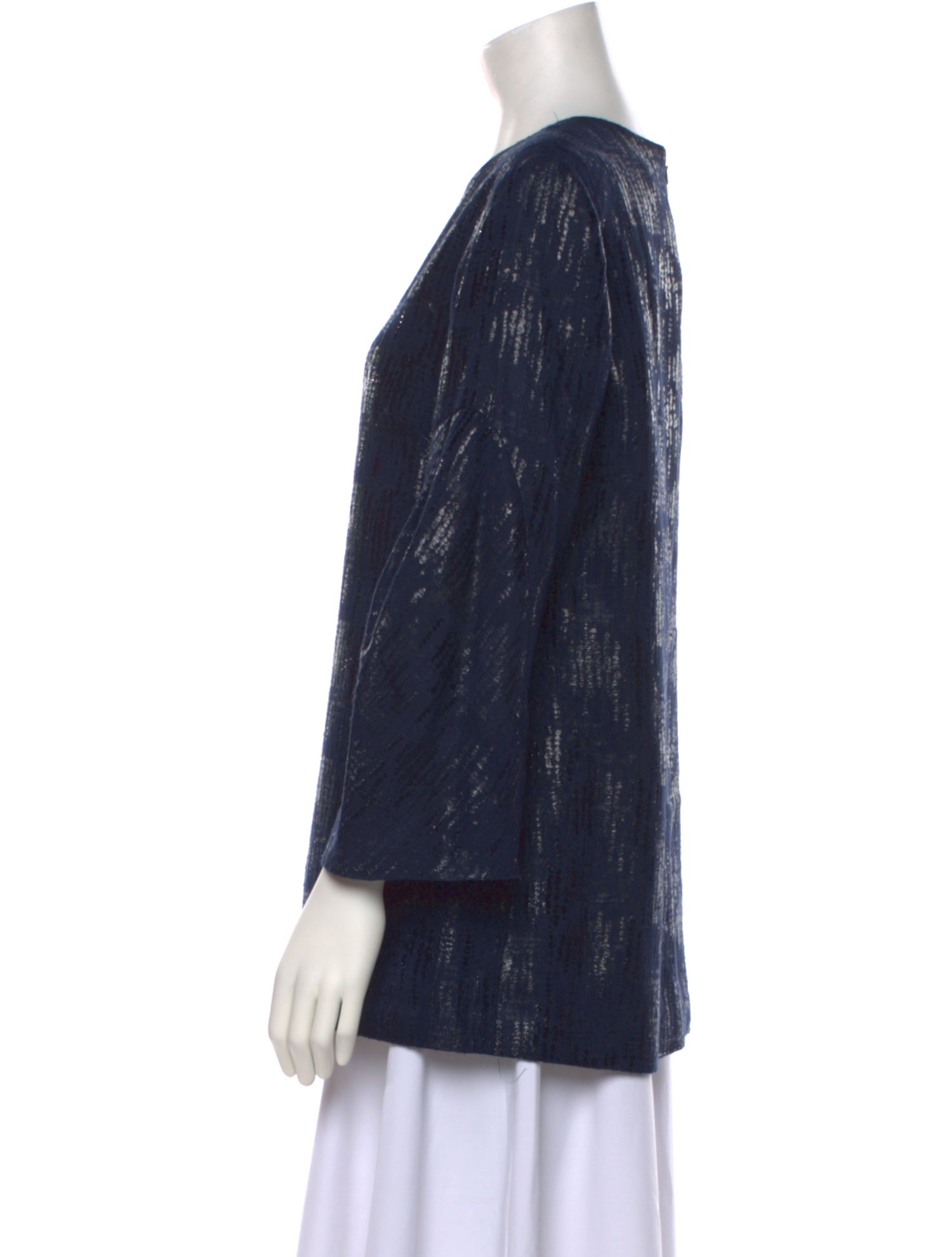 Lela Rose Crew Neck Three-Quarter Sleeve Tunic