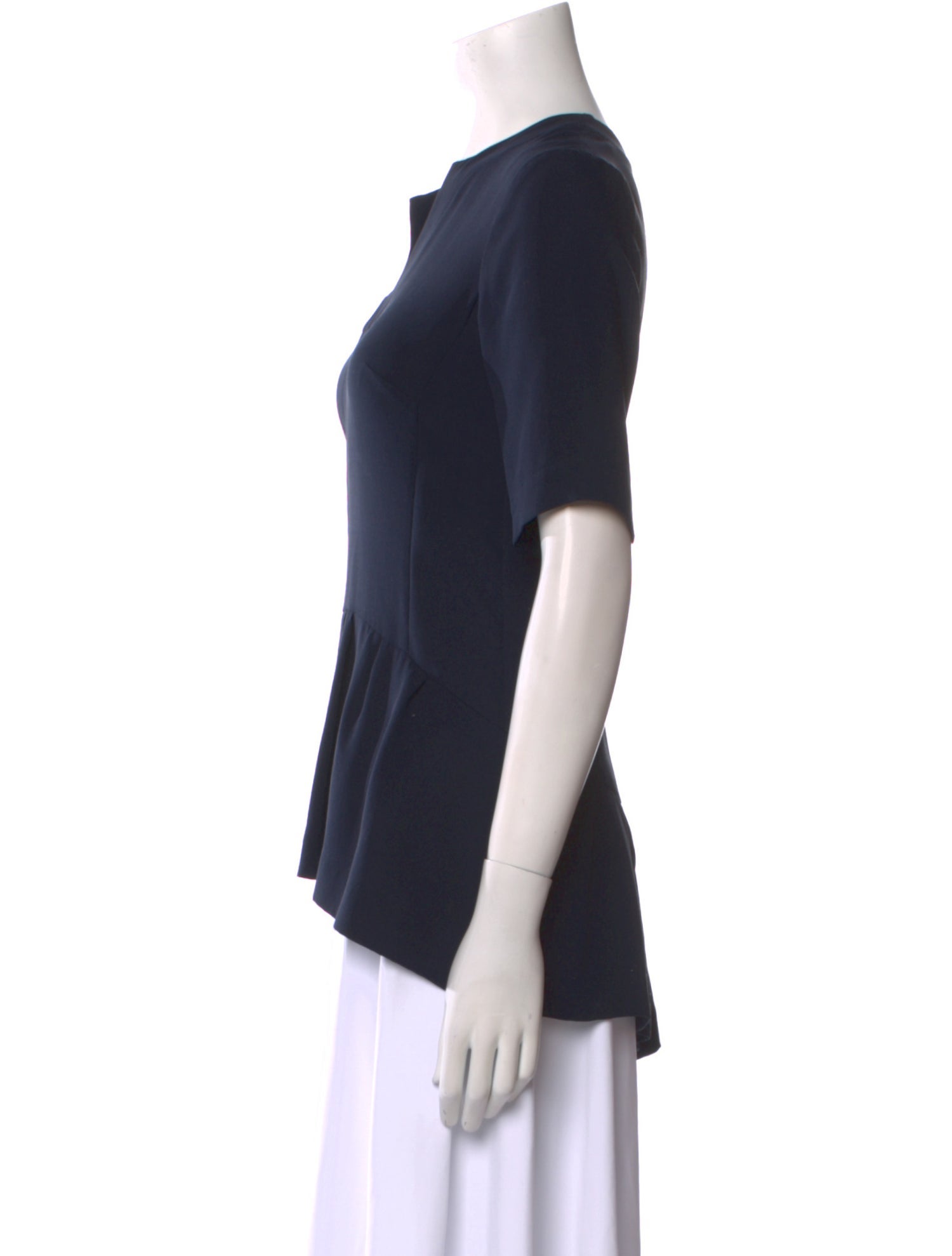 Lela Rose Silk V-Neck T-Shirt