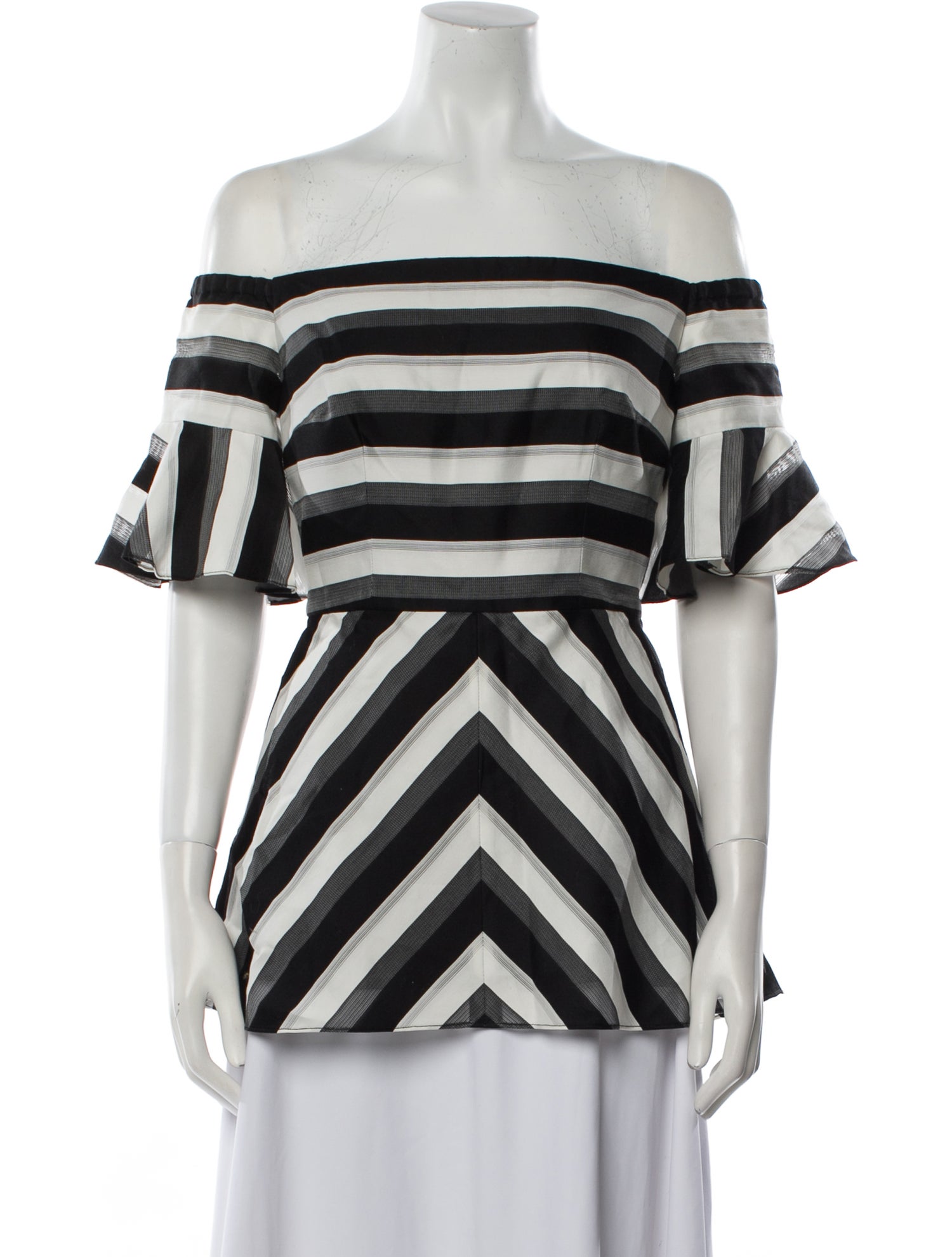 Lela Rose Silk Striped Tunic