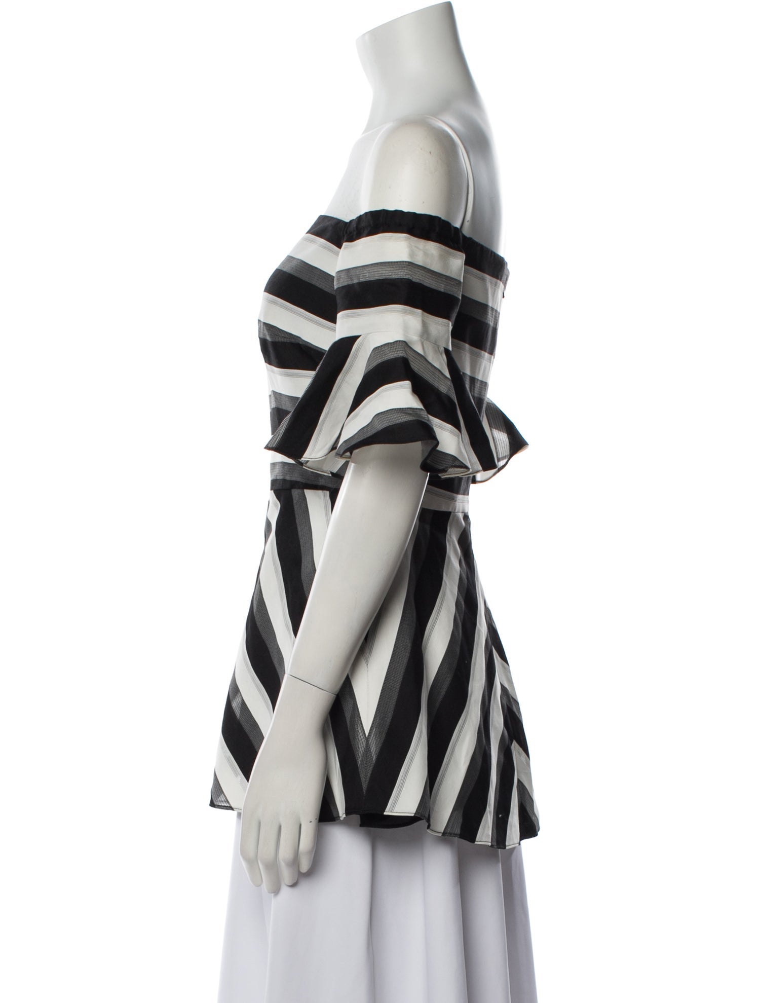 Lela Rose Silk Striped Tunic