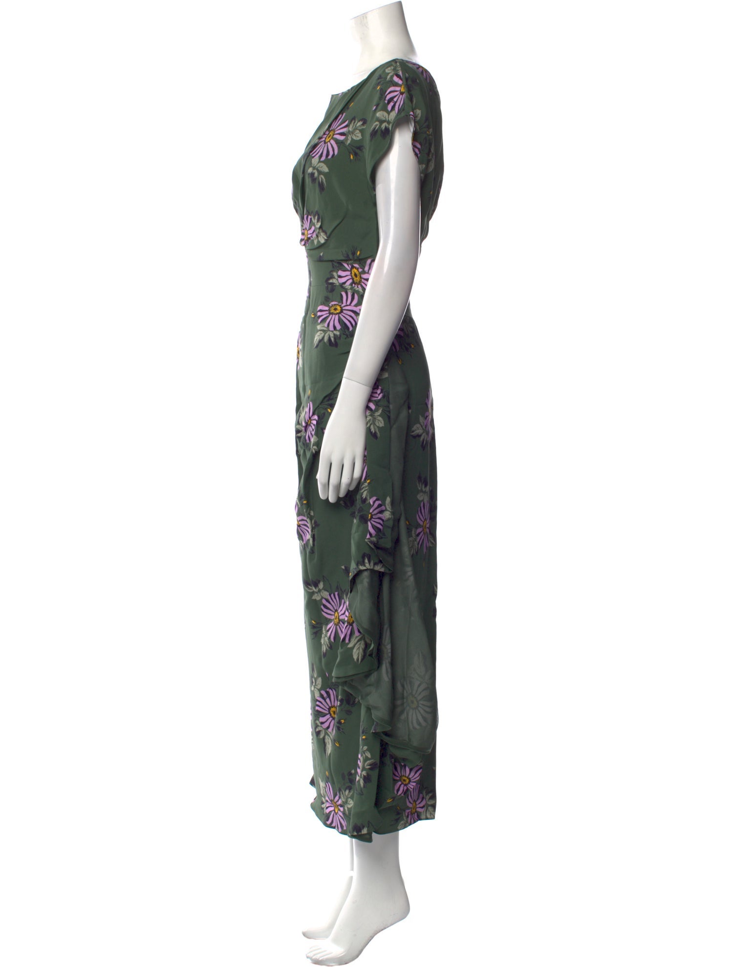 Lela Rose Floral Print Long Dress