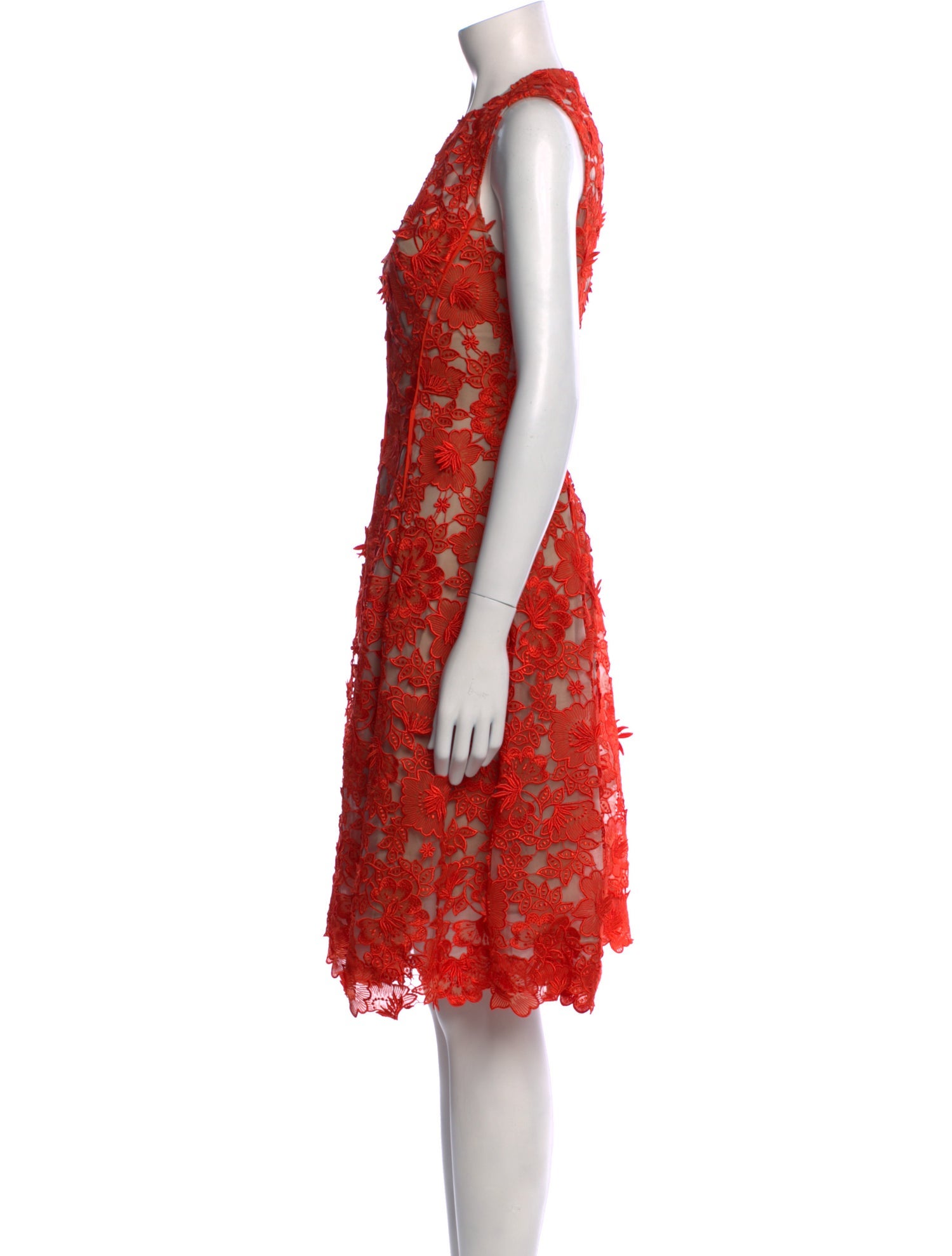Lela Rose Lace Pattern Knee-Length Dress