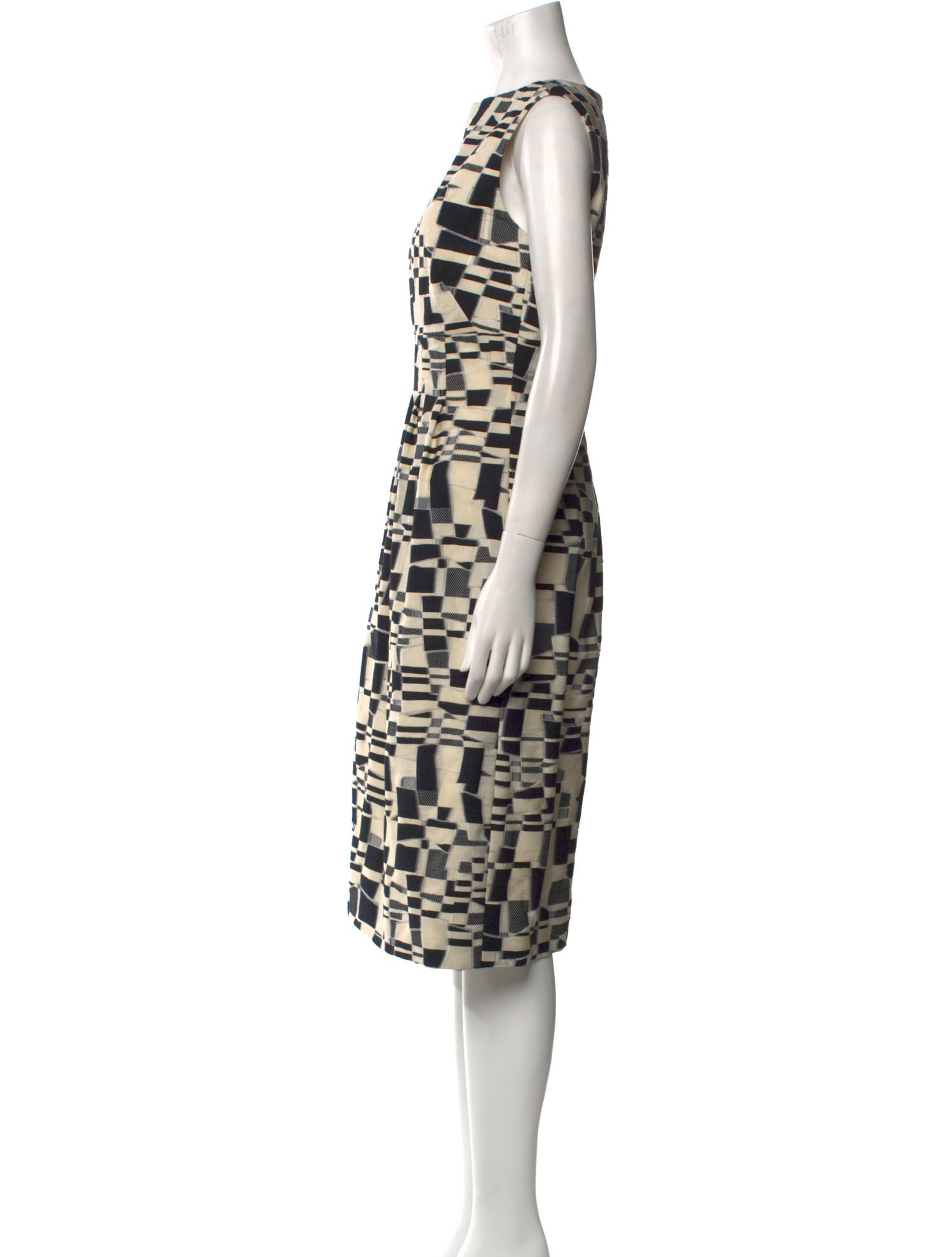 Lela Rose Printed Midi Length Dress