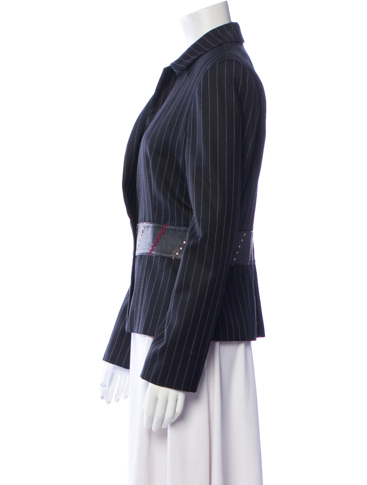 Lela Rose Wool Striped Blazer