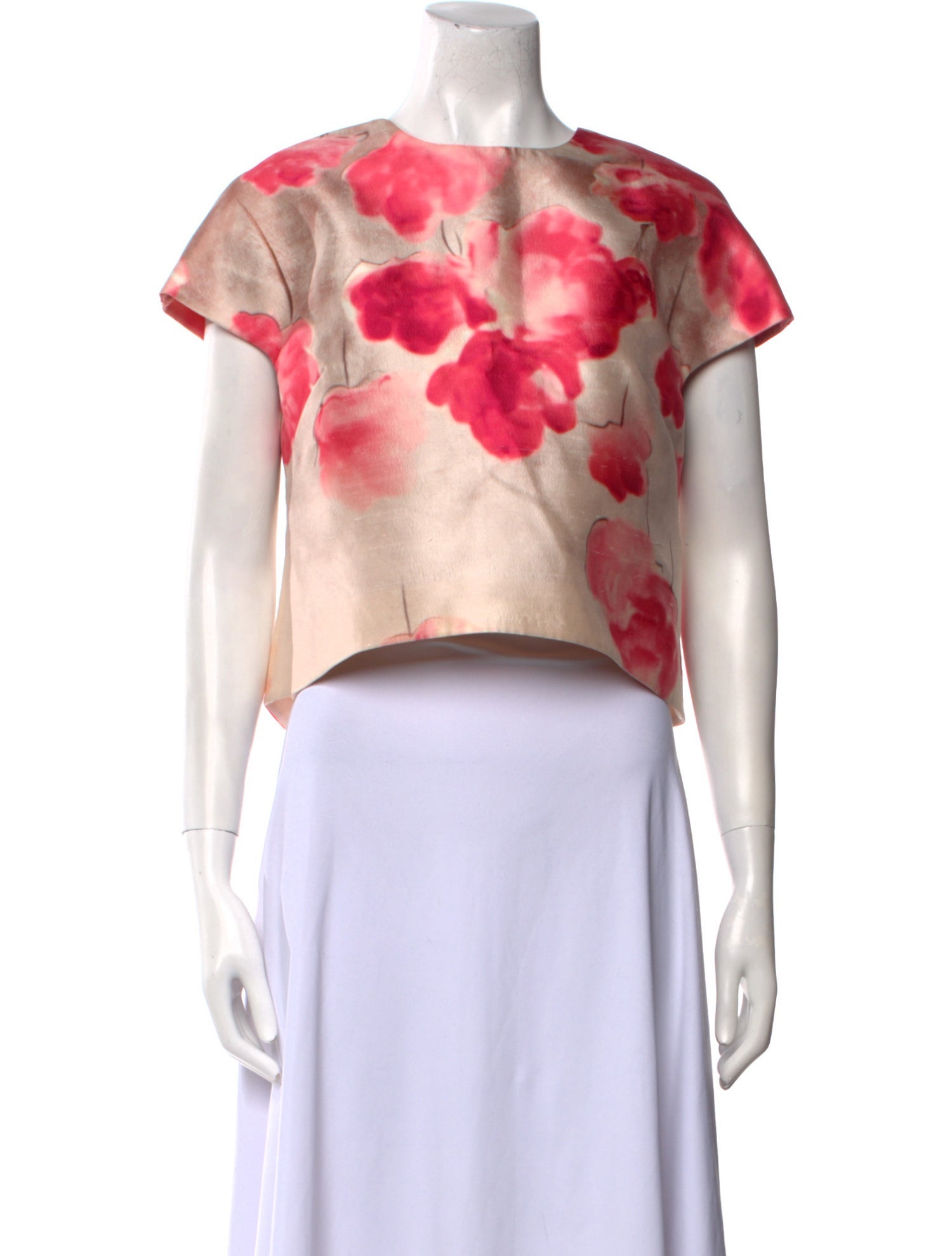 Lela Rose Wool Printed Crop Top