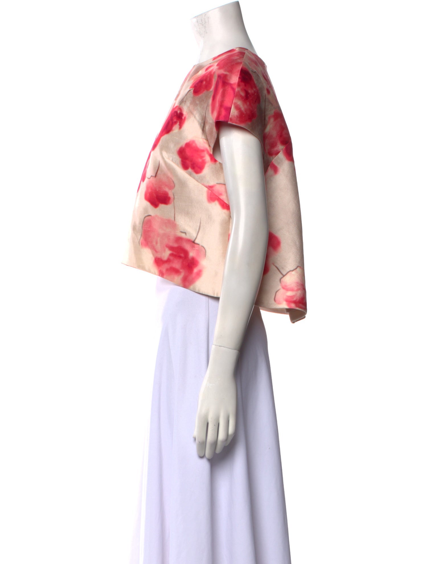 Lela Rose Wool Printed Crop Top