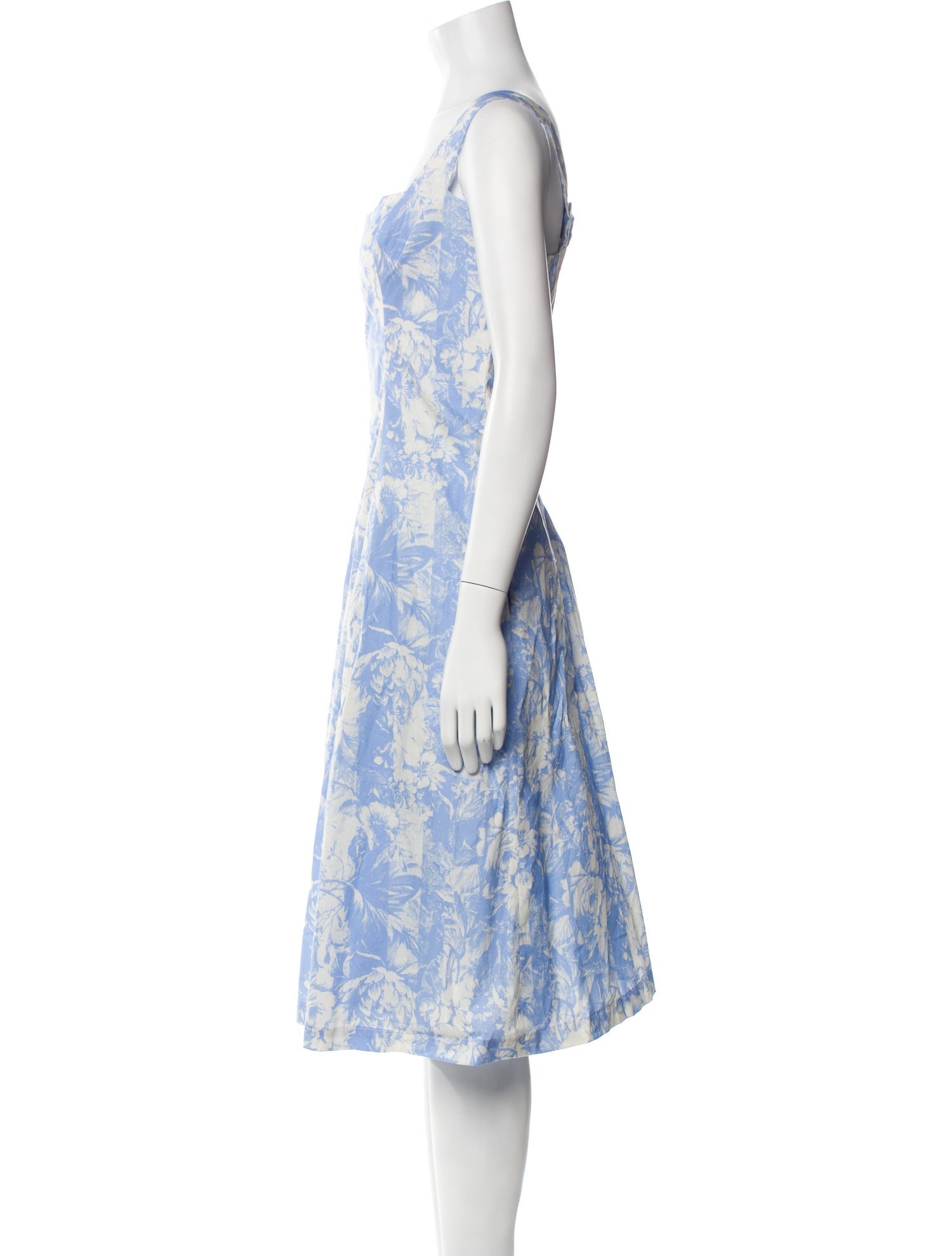 Lela Rose Floral Print Midi Length Dress