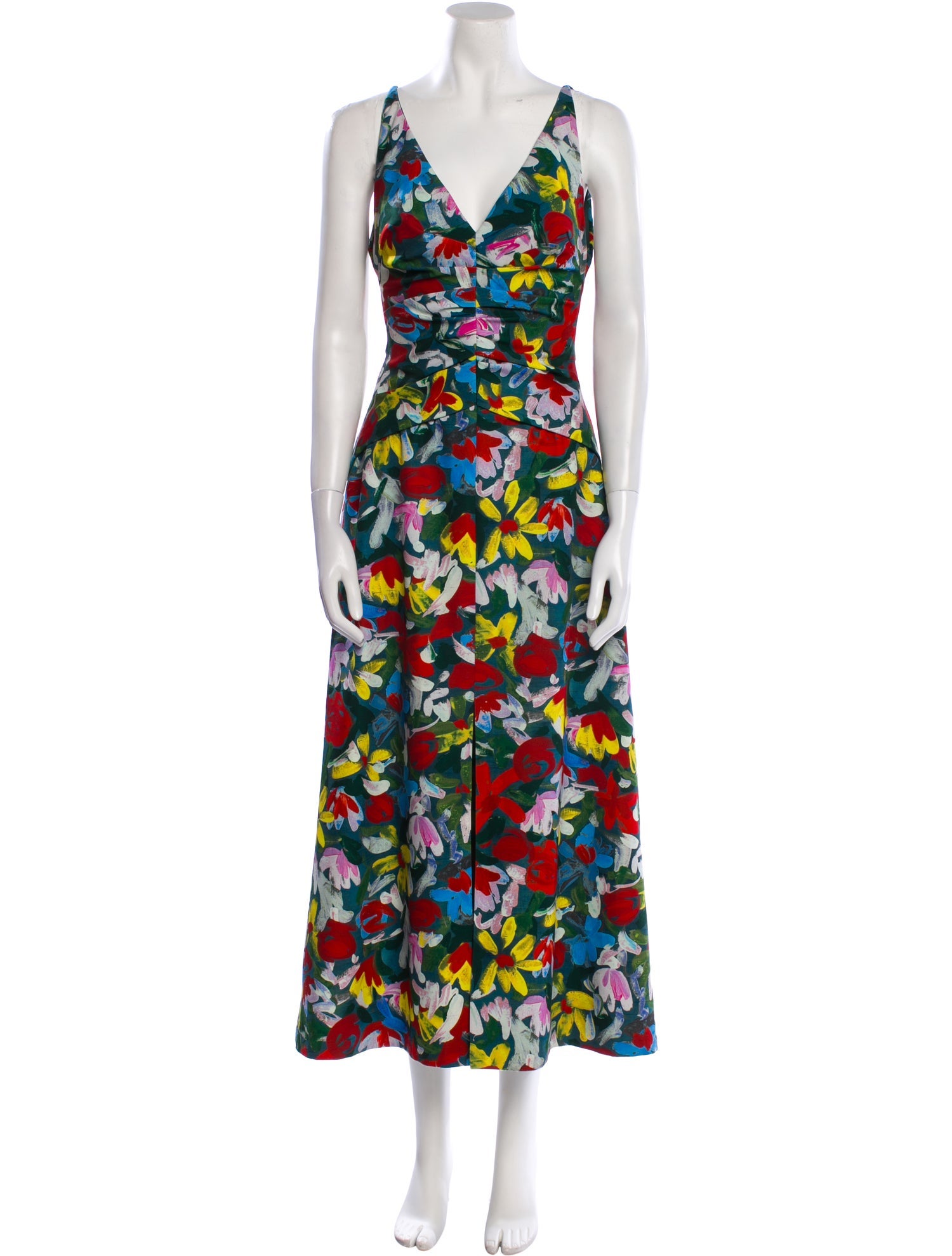 Lela Rose Floral Print Long Dress