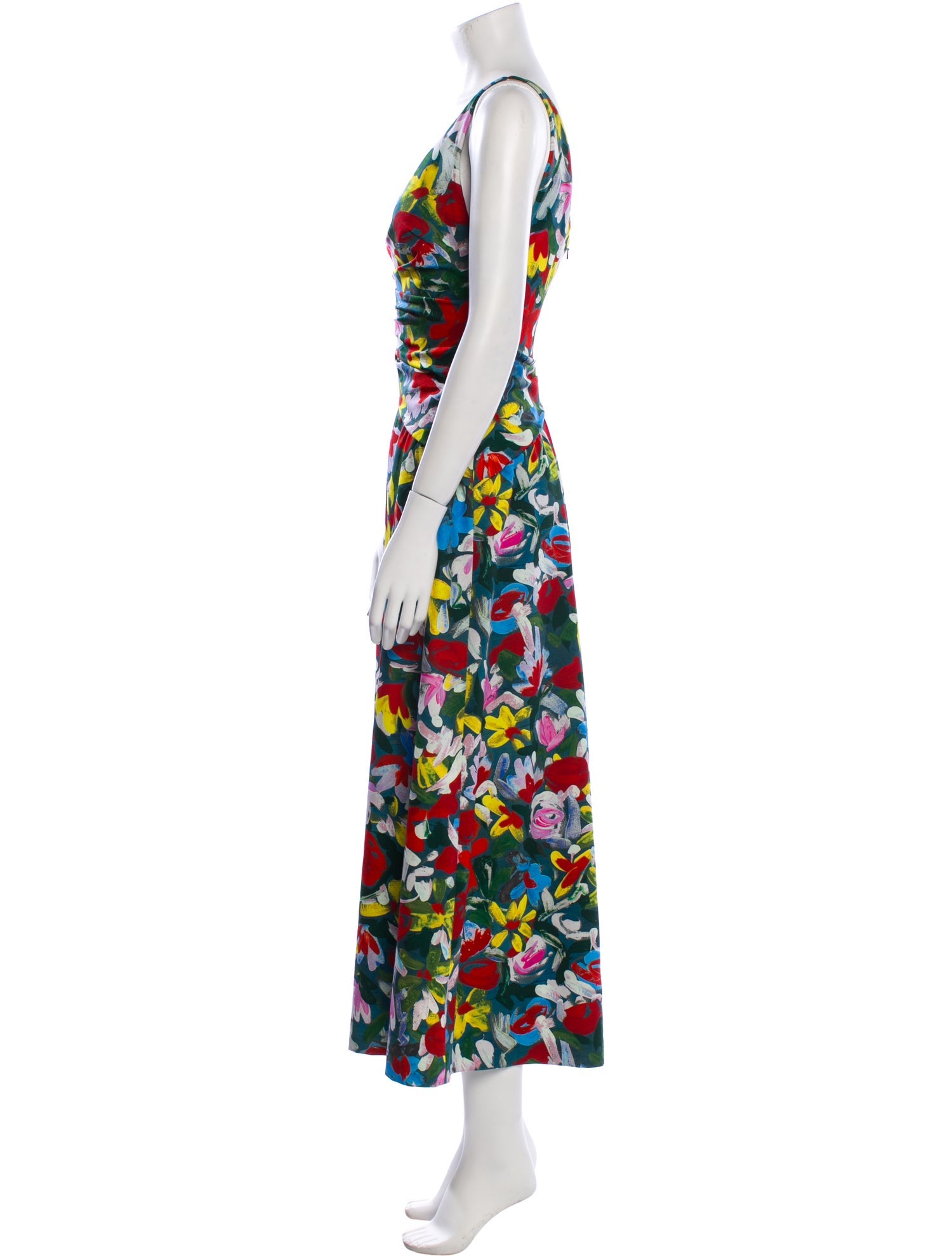 Lela Rose Floral Print Long Dress