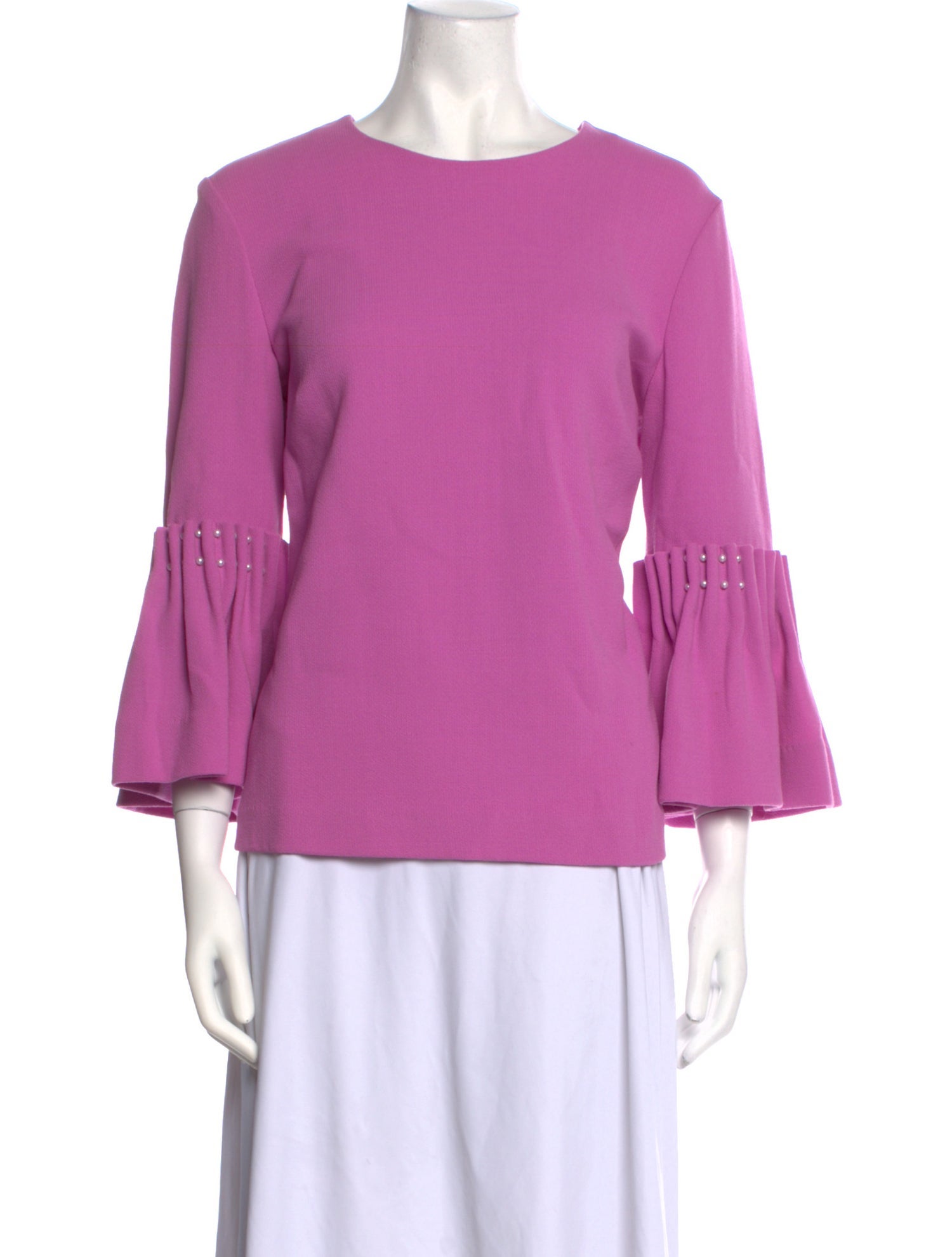 Lela Rose Wool Bateau Neckline Blouse