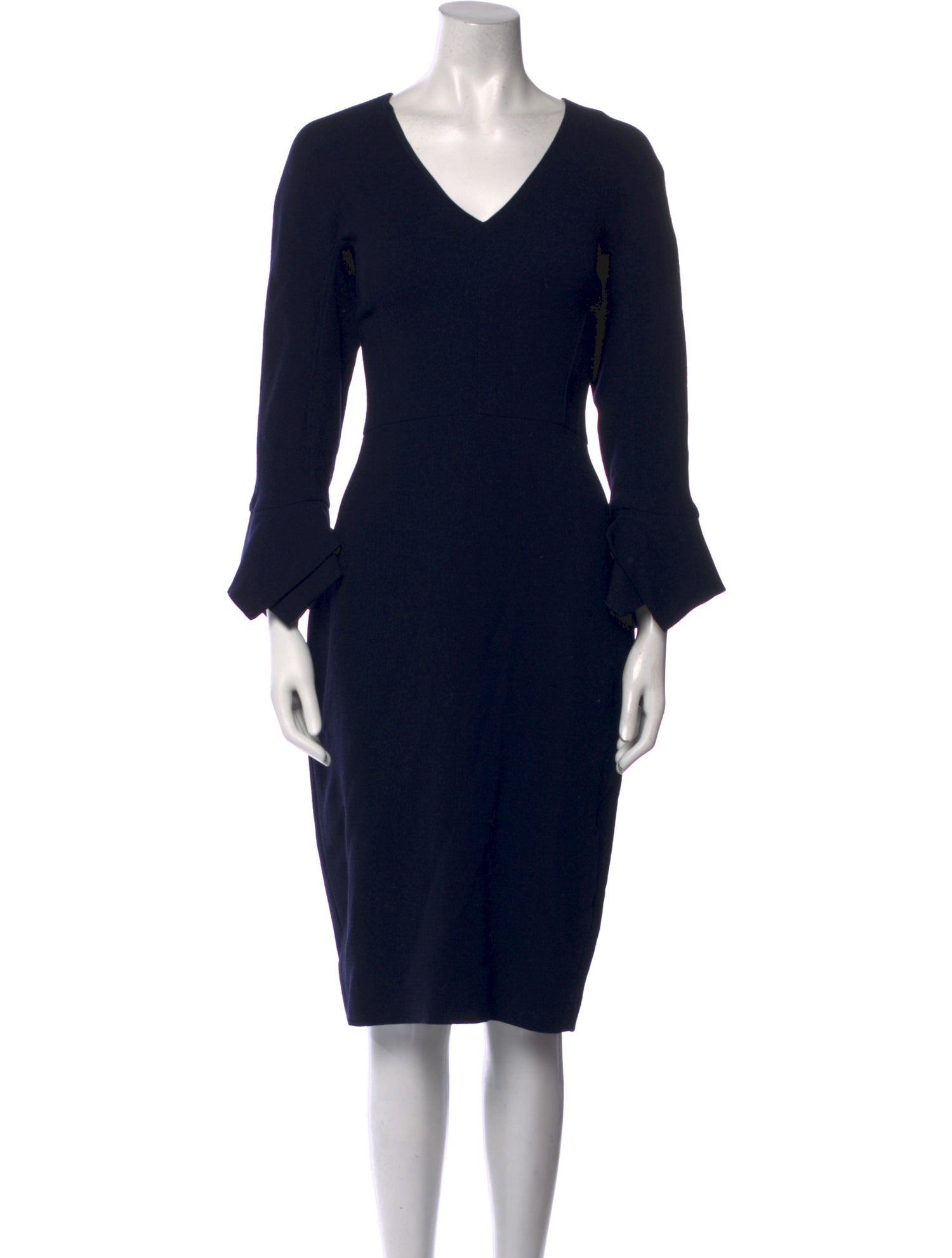 Lela Rose Wool Midi Length Dress