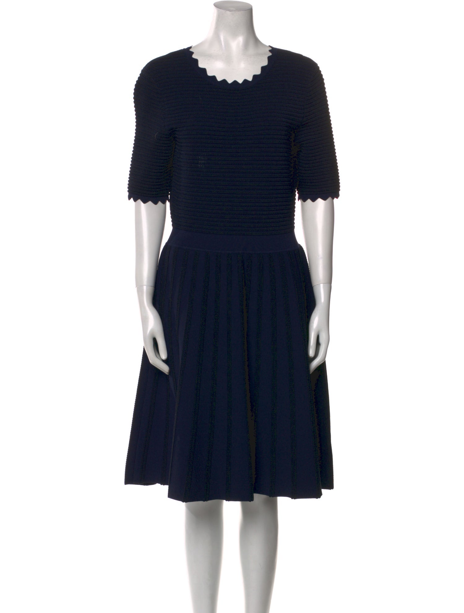 Lela Rose Scoop Neck Knee-Length Dress