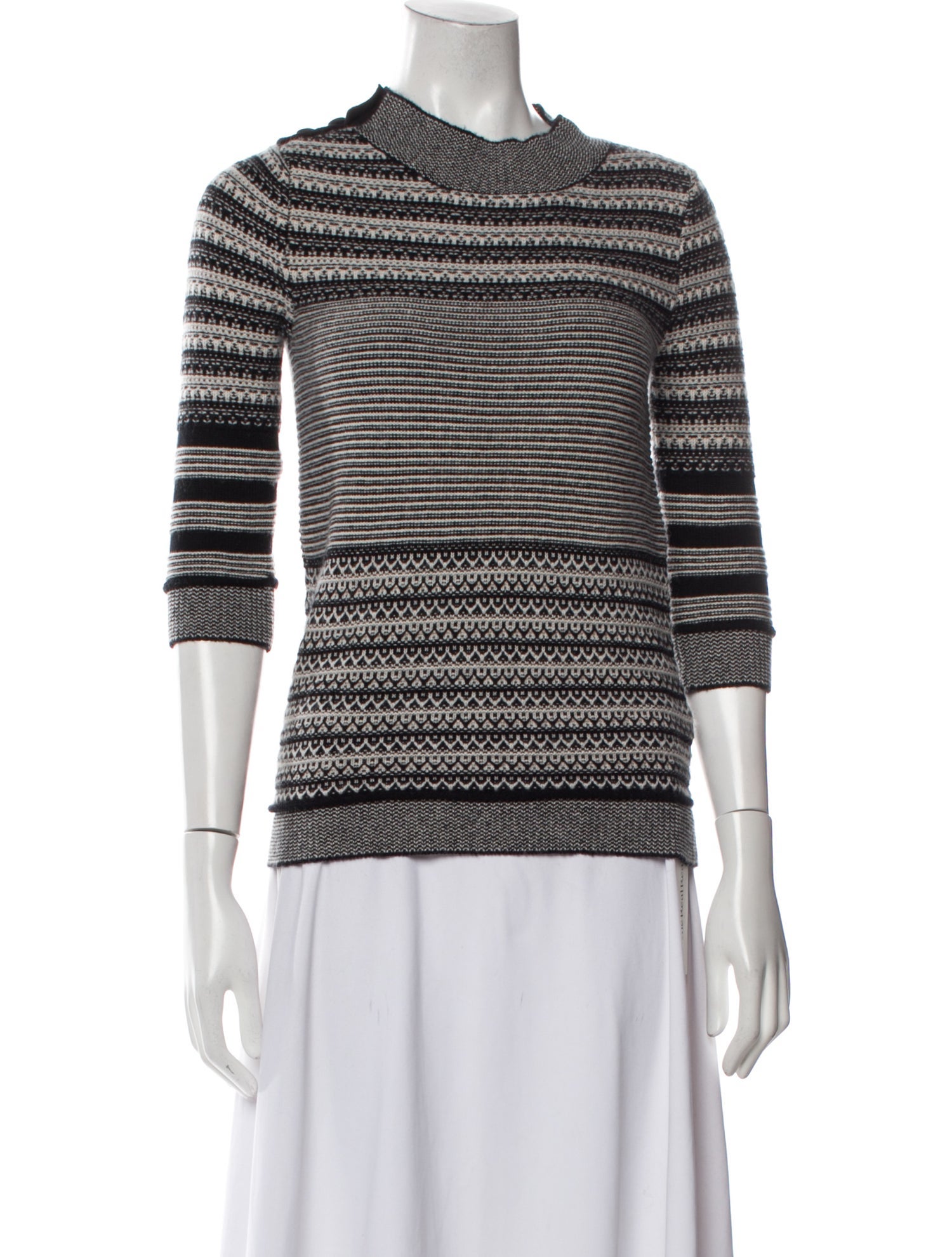 Lela Rose Cashmere Striped Sweater