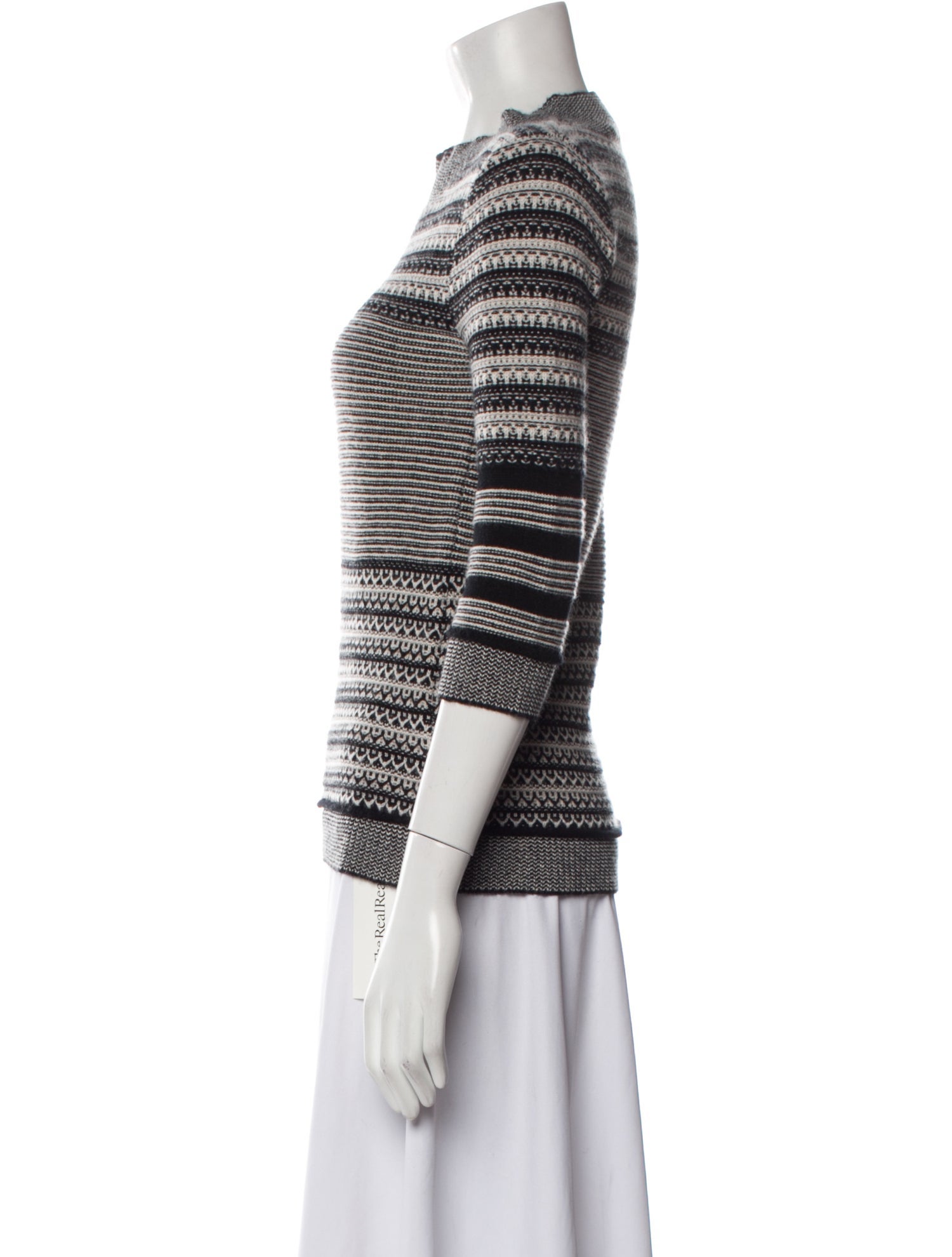 Lela Rose Cashmere Striped Sweater