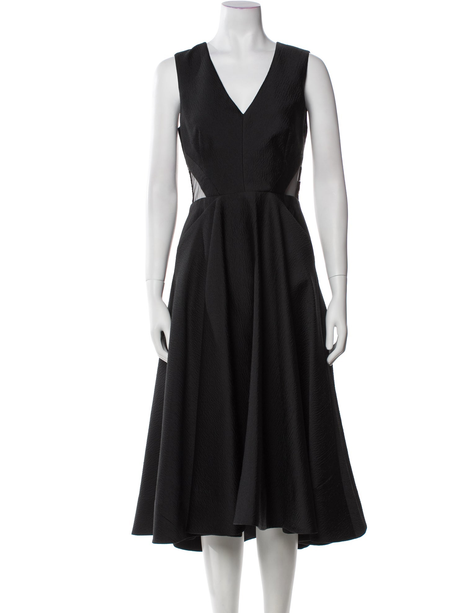 Lela Rose V-Neck Midi Length Dress
