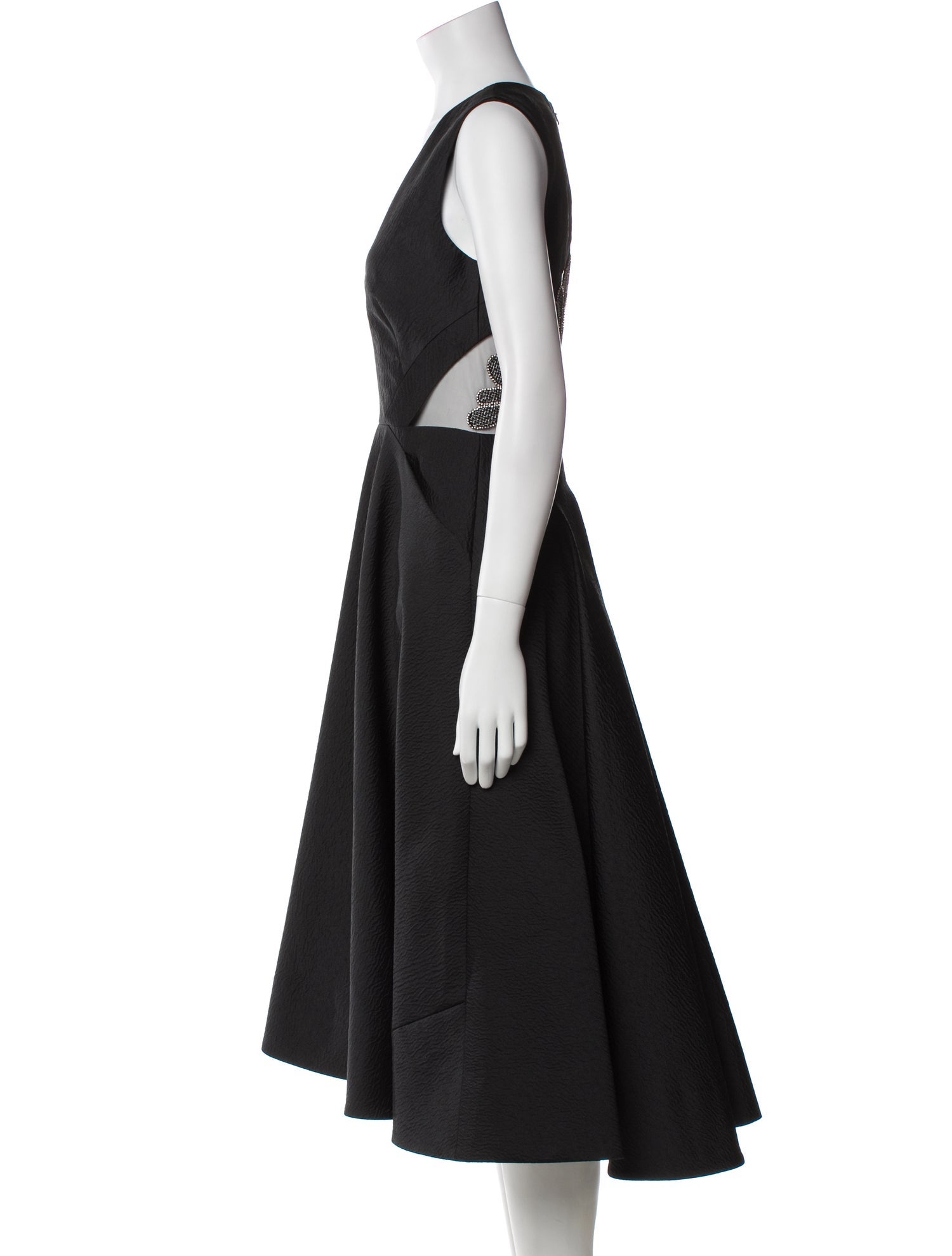 Lela Rose V-Neck Midi Length Dress