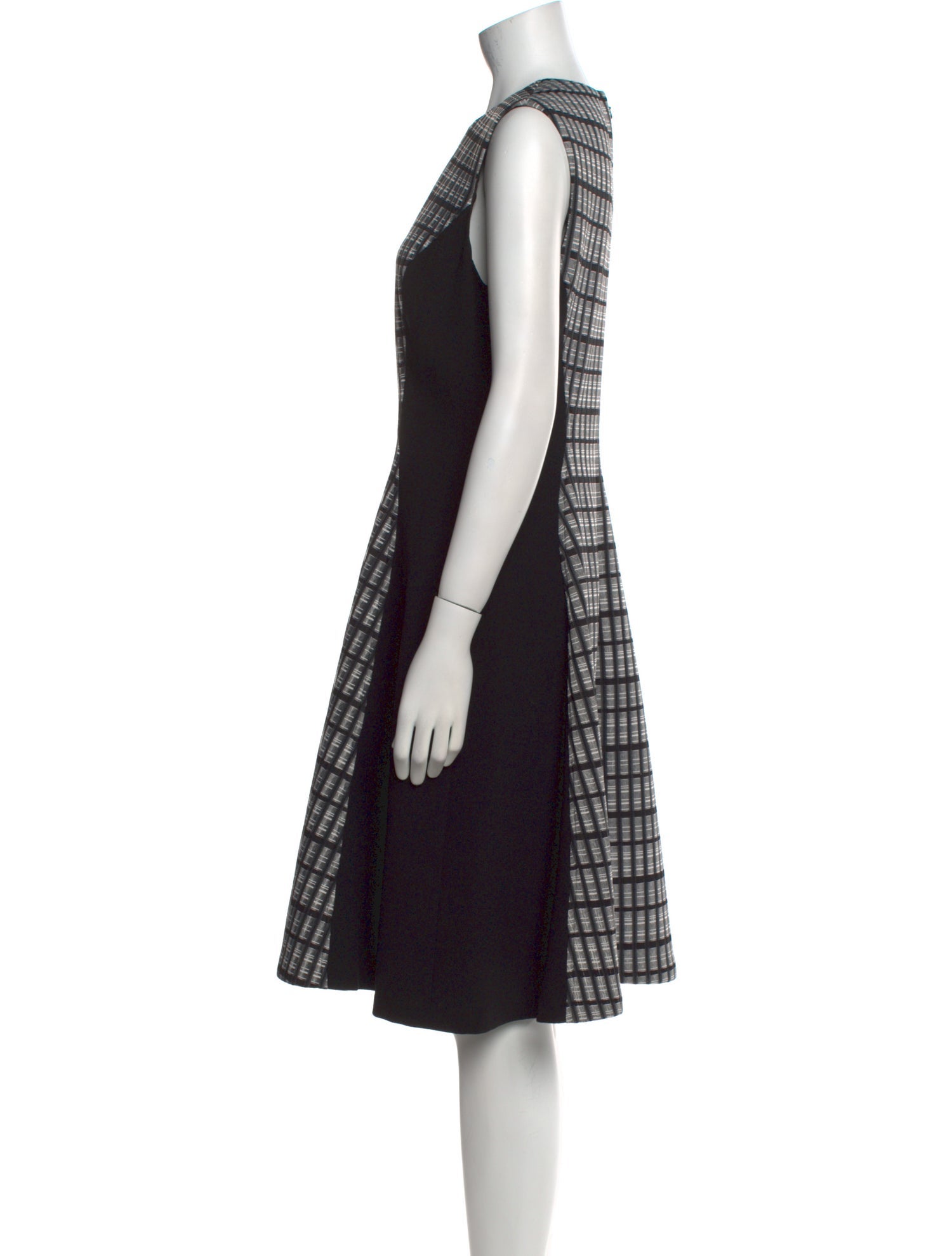 Lela Rose Plaid Print Knee-Length Dress