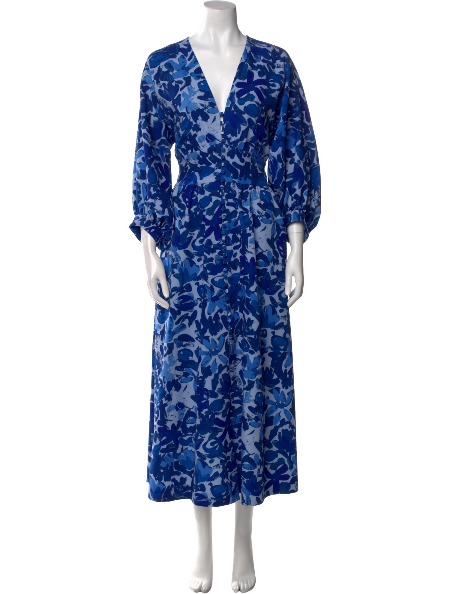 Lela Rose Floral Print Long Dress