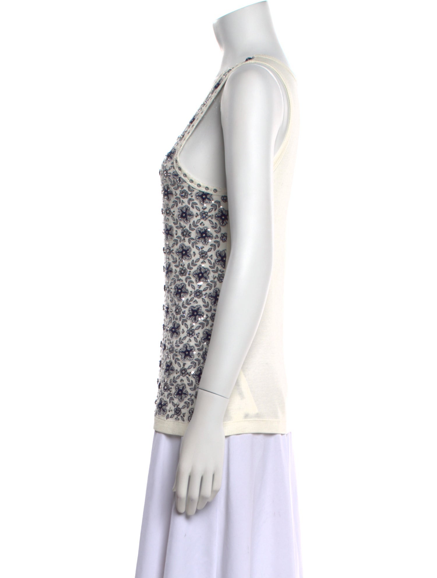 Lela Rose Printed Scoop Neck Top