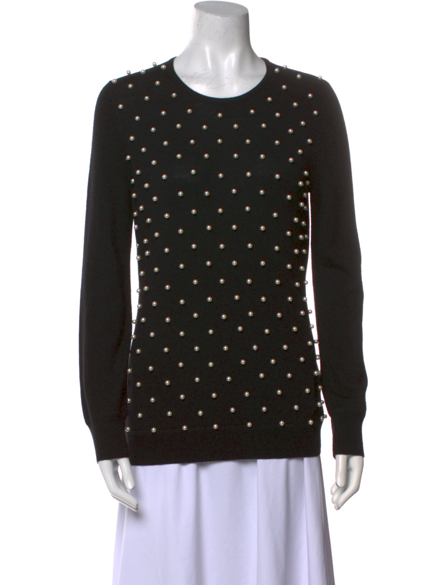 Lela Rose Wool Polka Dot Print Sweater