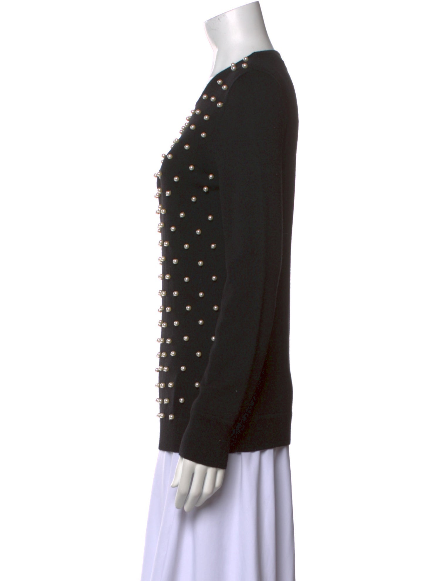 Lela Rose Wool Polka Dot Print Sweater