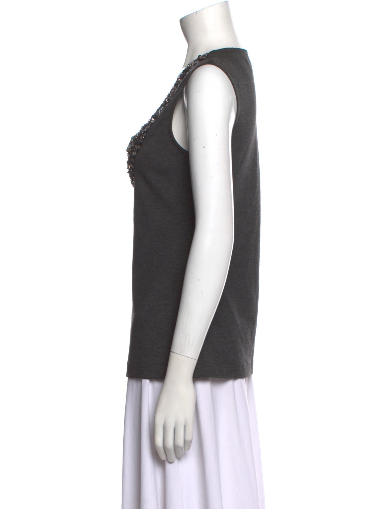 Lela Rose Scoop Neck Sleeveless Top