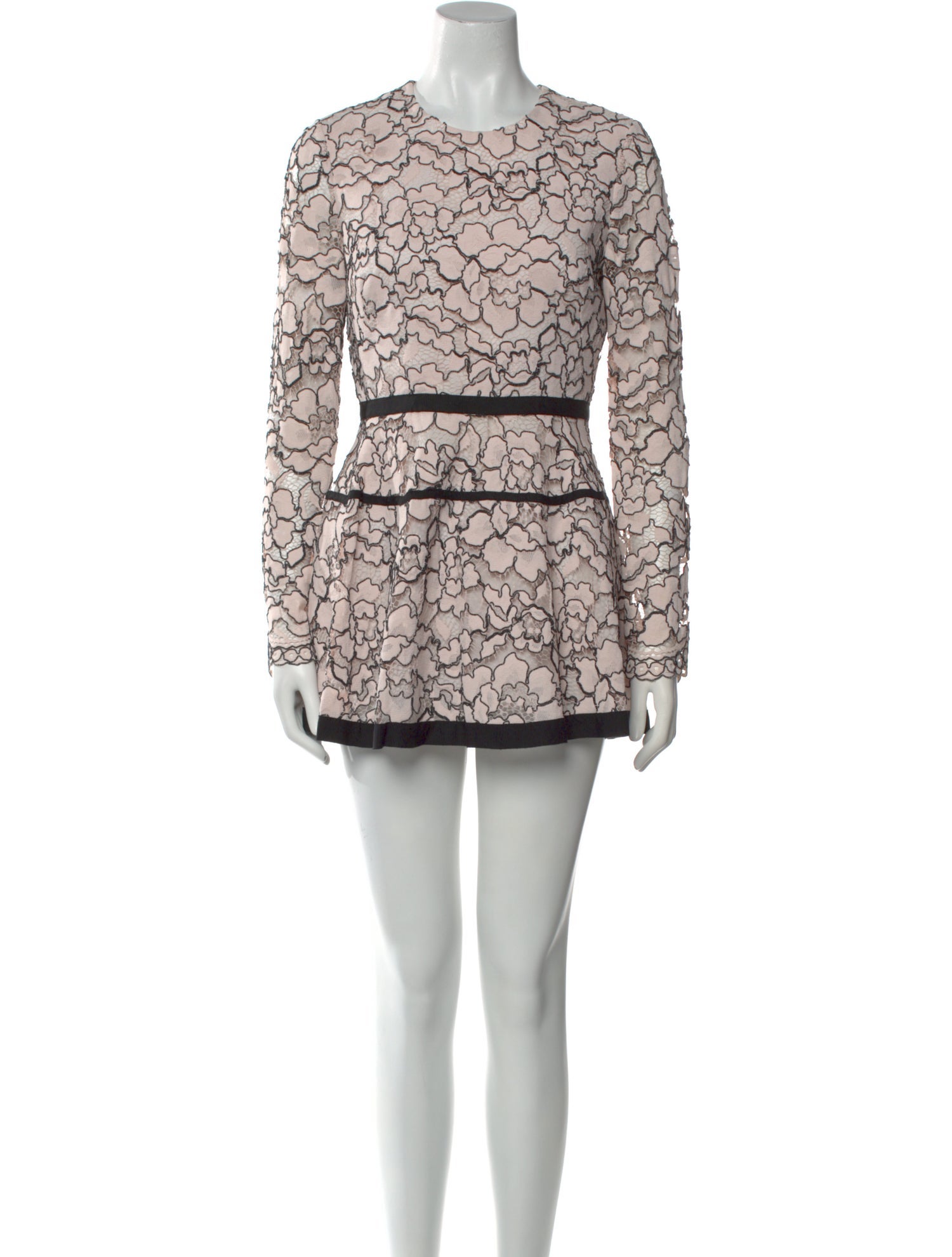 Lela Rose Lace Pattern Mini Dress