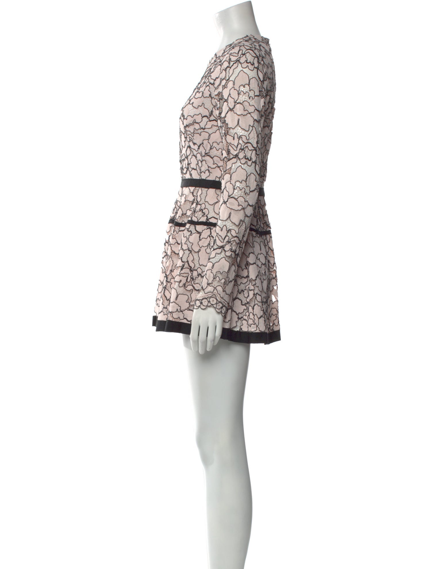 Lela Rose Lace Pattern Mini Dress