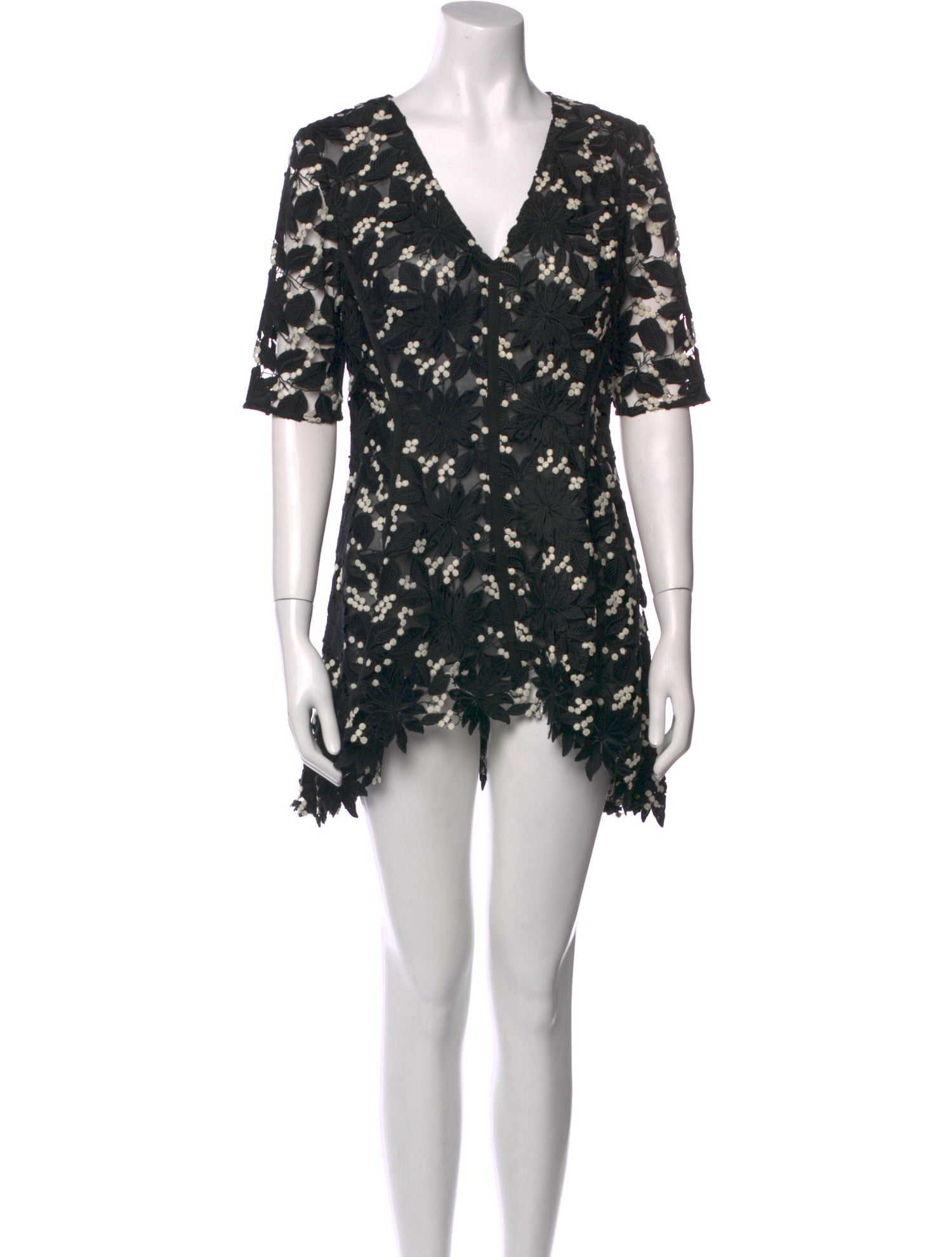 Lela Rose Lace Pattern Mini Dress
