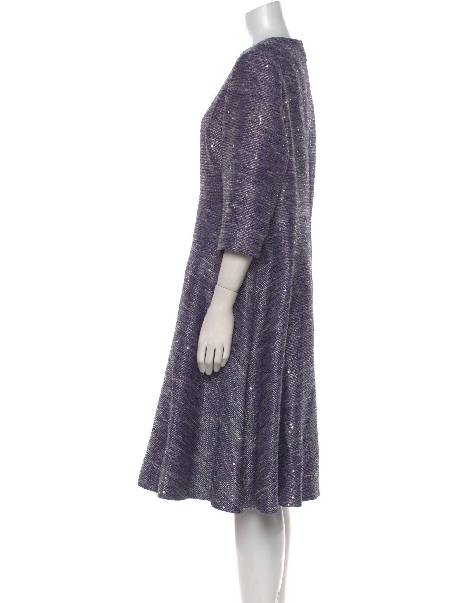 Lela Rose Crew Neck Knee-Length Dress