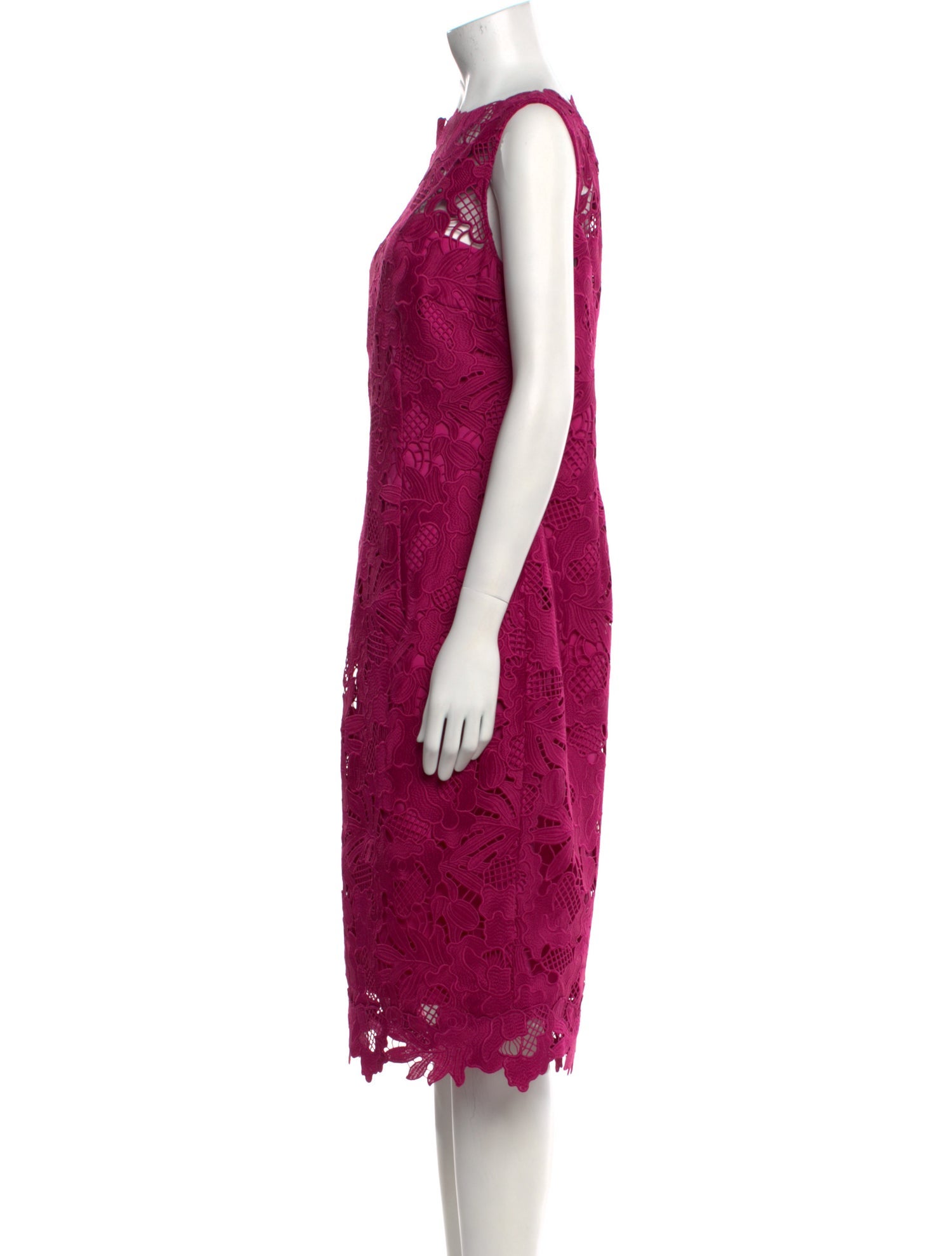 Lela Rose Lace Pattern Midi Length Dress