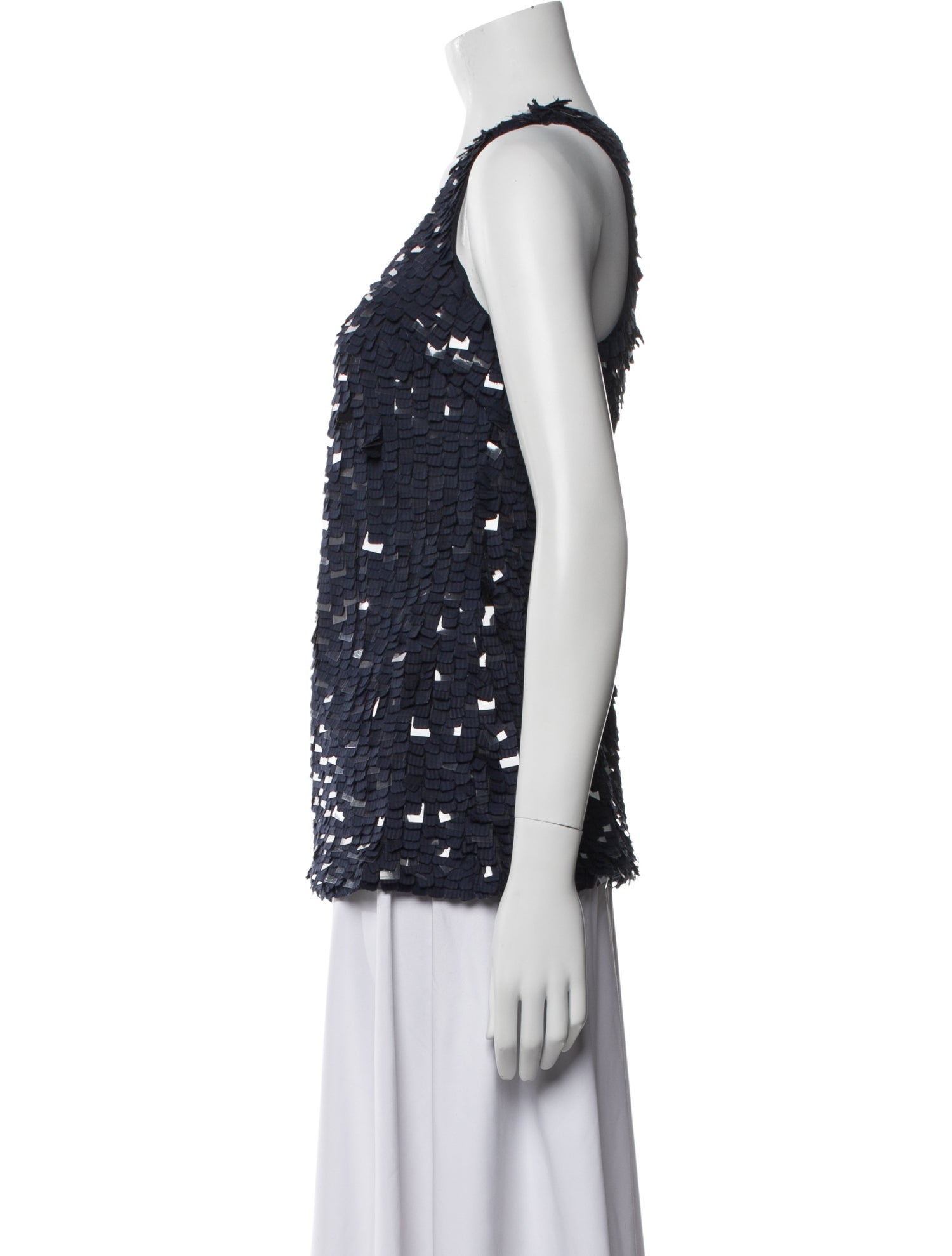 Lela Rose Silk Scoop Neck Top