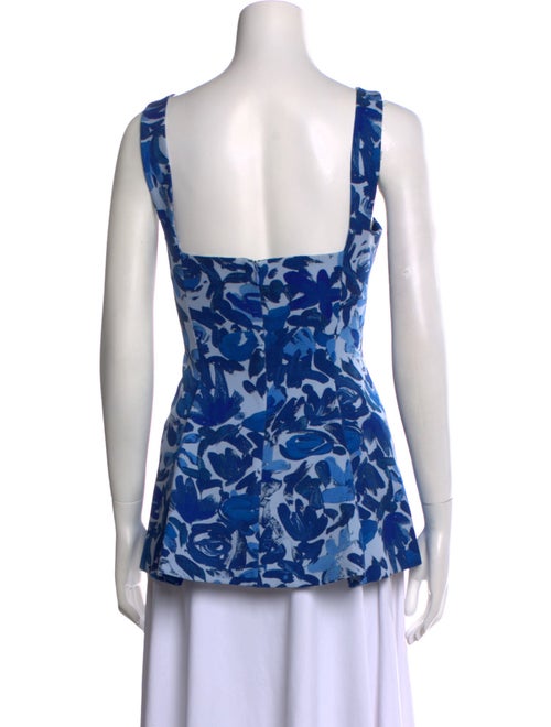 Lela Rose Printed Square Neckline Top