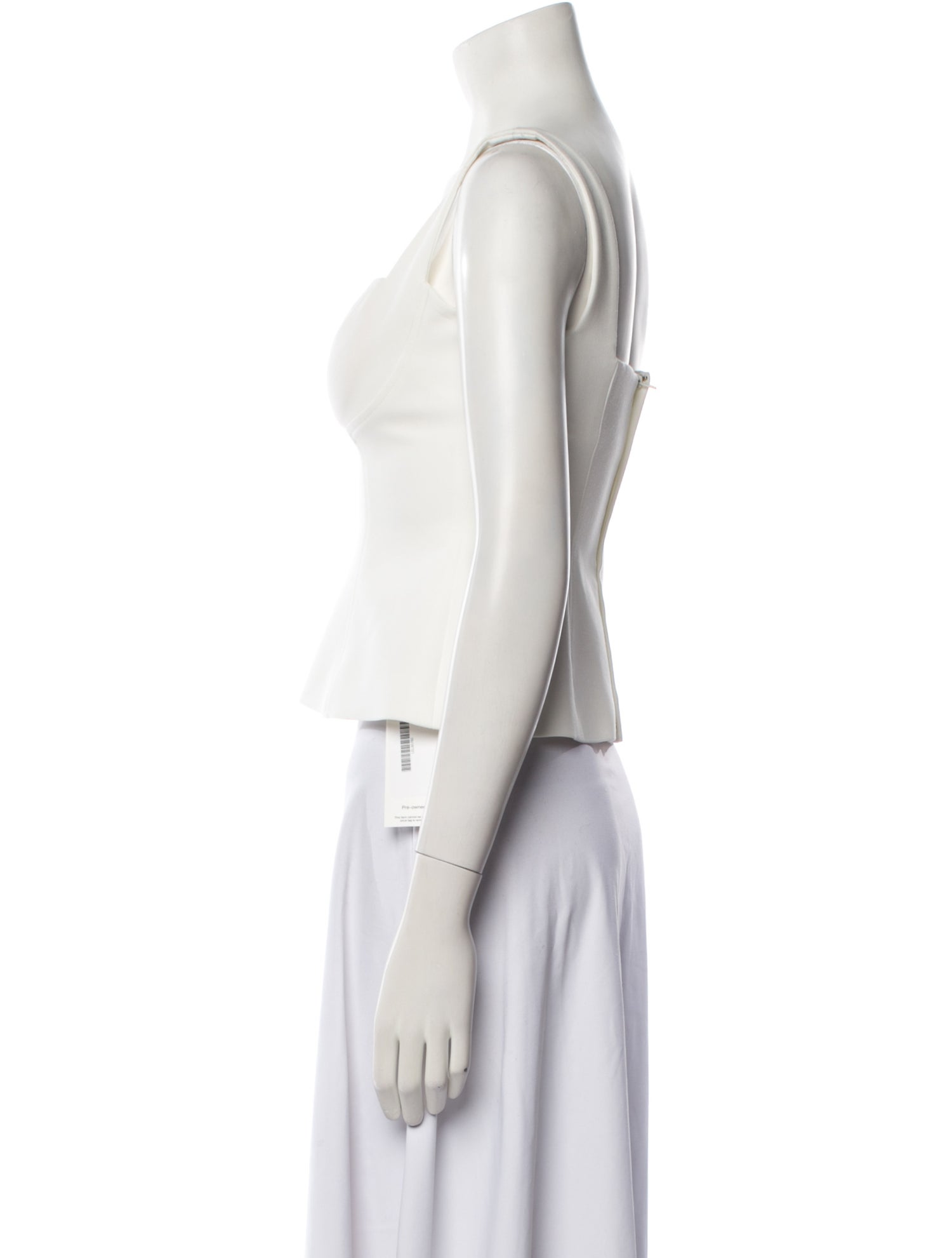 Lela Rose Square Neckline Sleeveless Crop Top